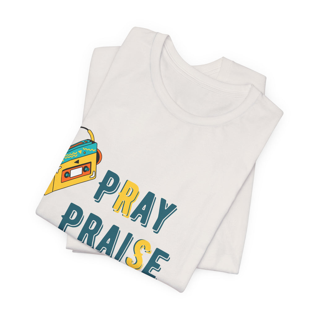 Men's Pray Praise Repeat T-Shirt — Vintage Boombox Christian Tee