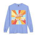 Men's Long Sleeve  — "Hello New Me" Christian Made New in Christ Inspirational Shirt