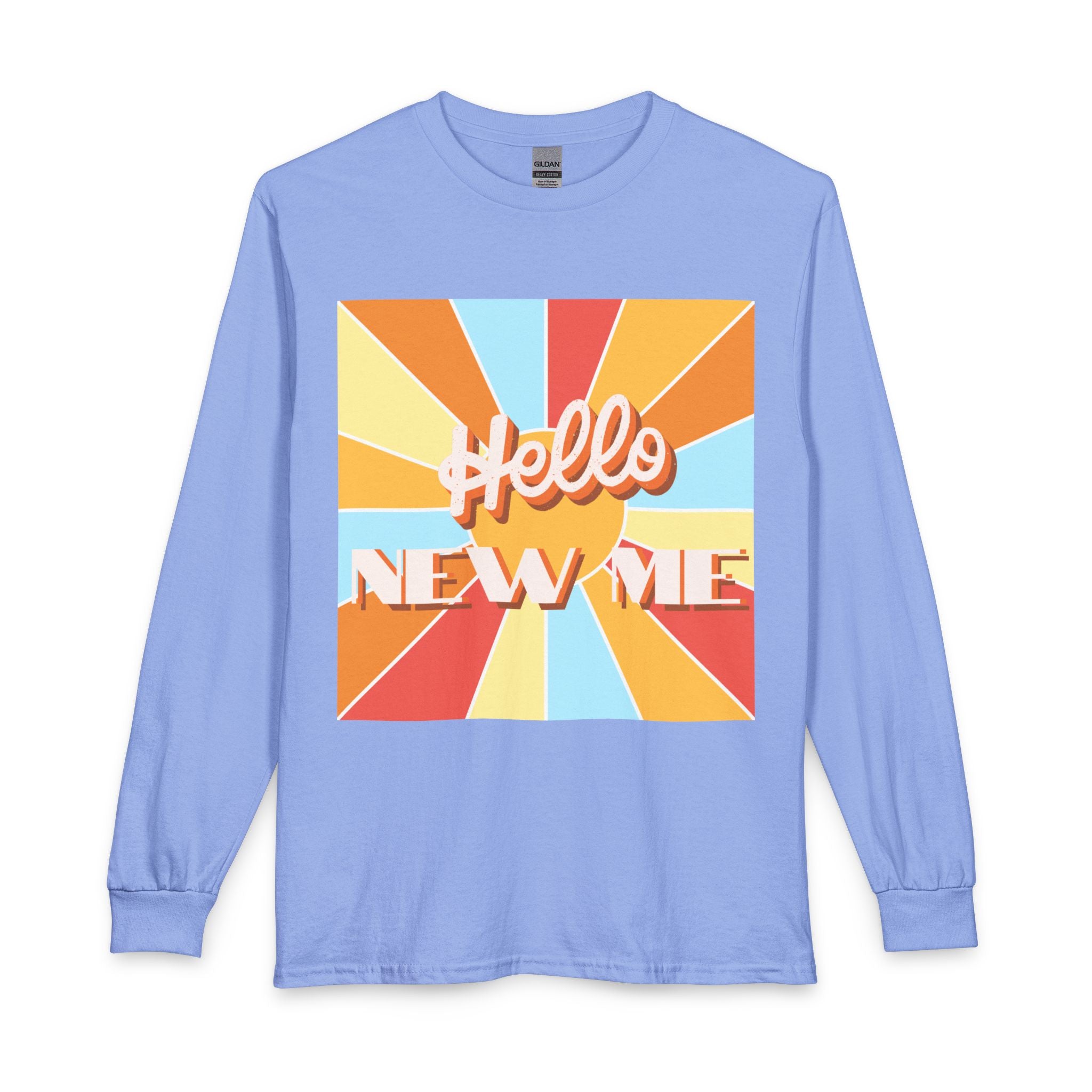 Men's Long Sleeve  — "Hello New Me" Christian Made New in Christ Inspirational Shirt