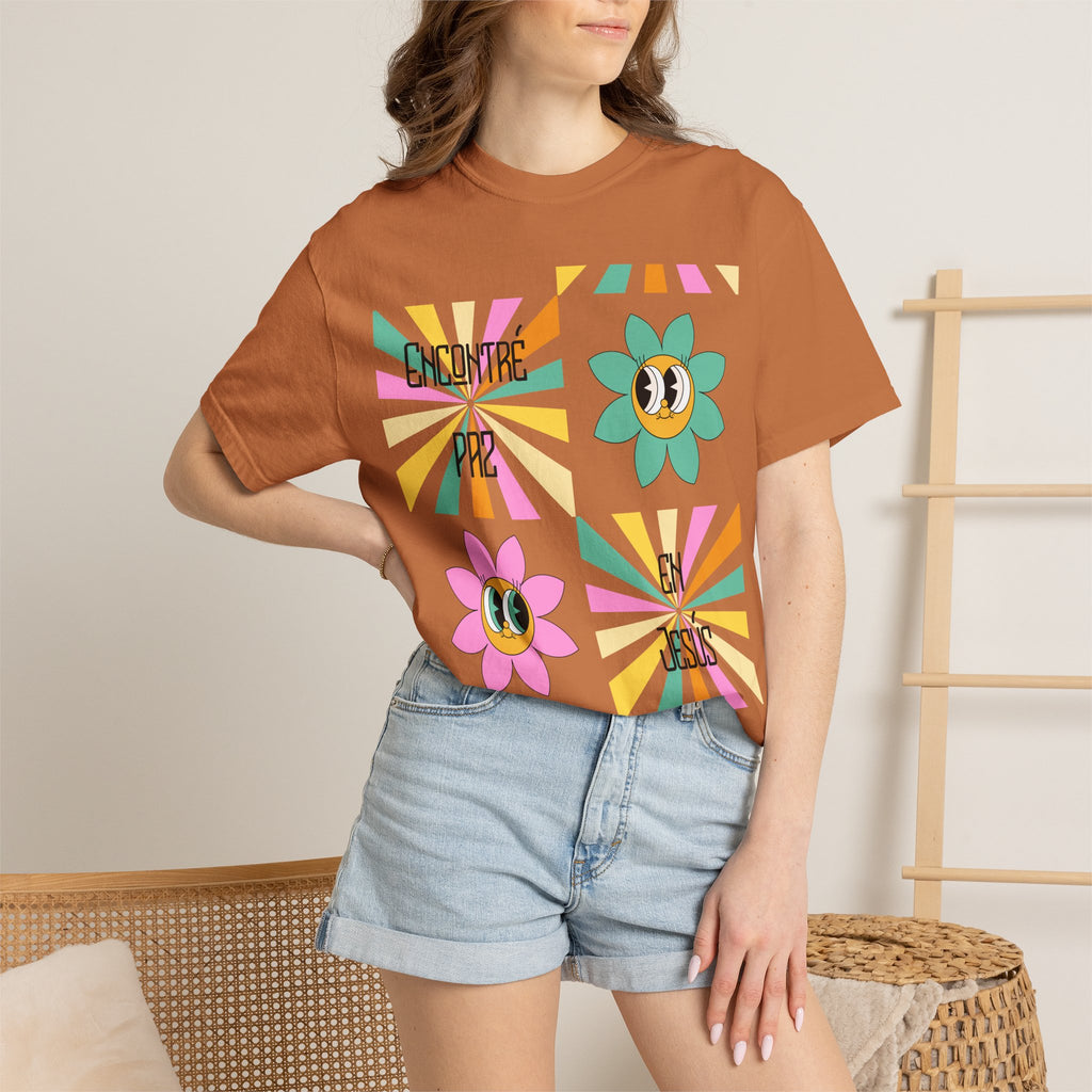 Woman's Spanish "Encontré paz en Jesús"- Camisa Retro Español