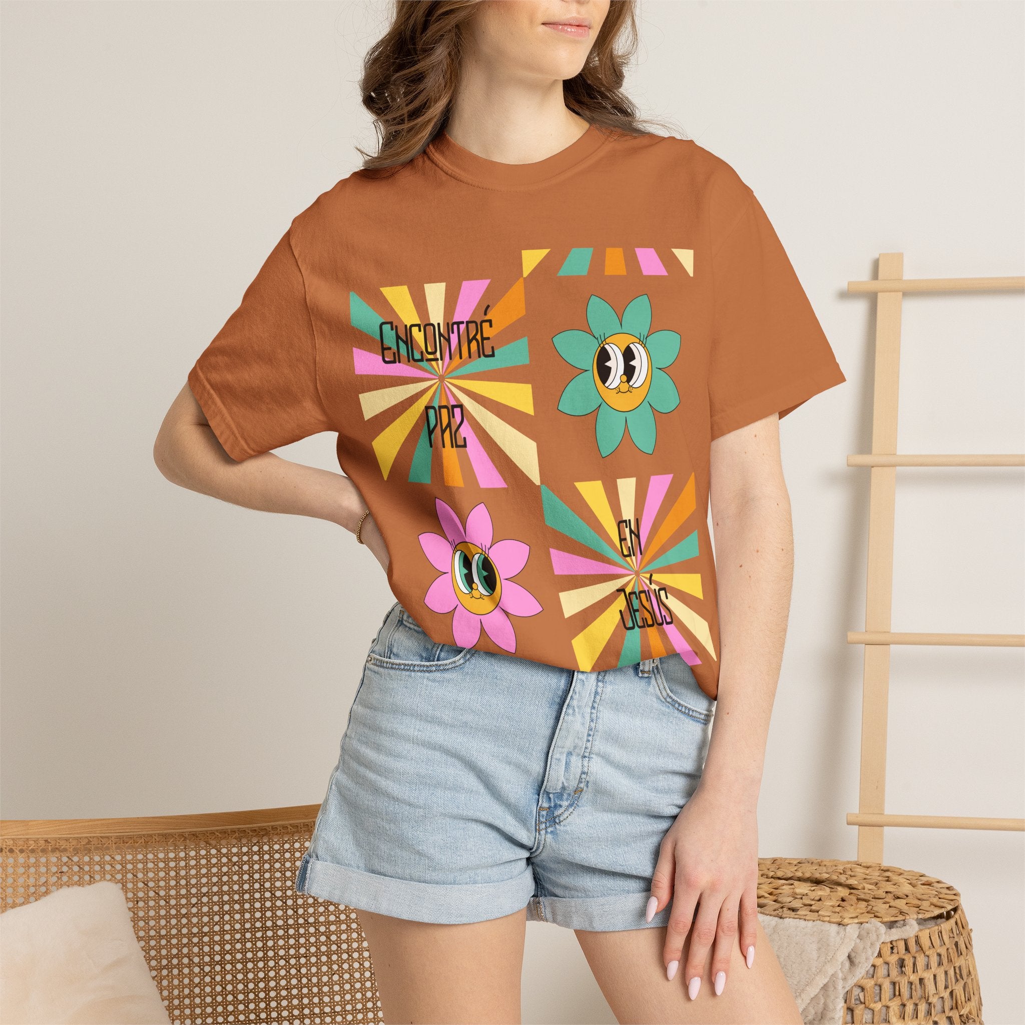 Woman's Spanish "Encontré paz en Jesús"- Camisa Retro Español
