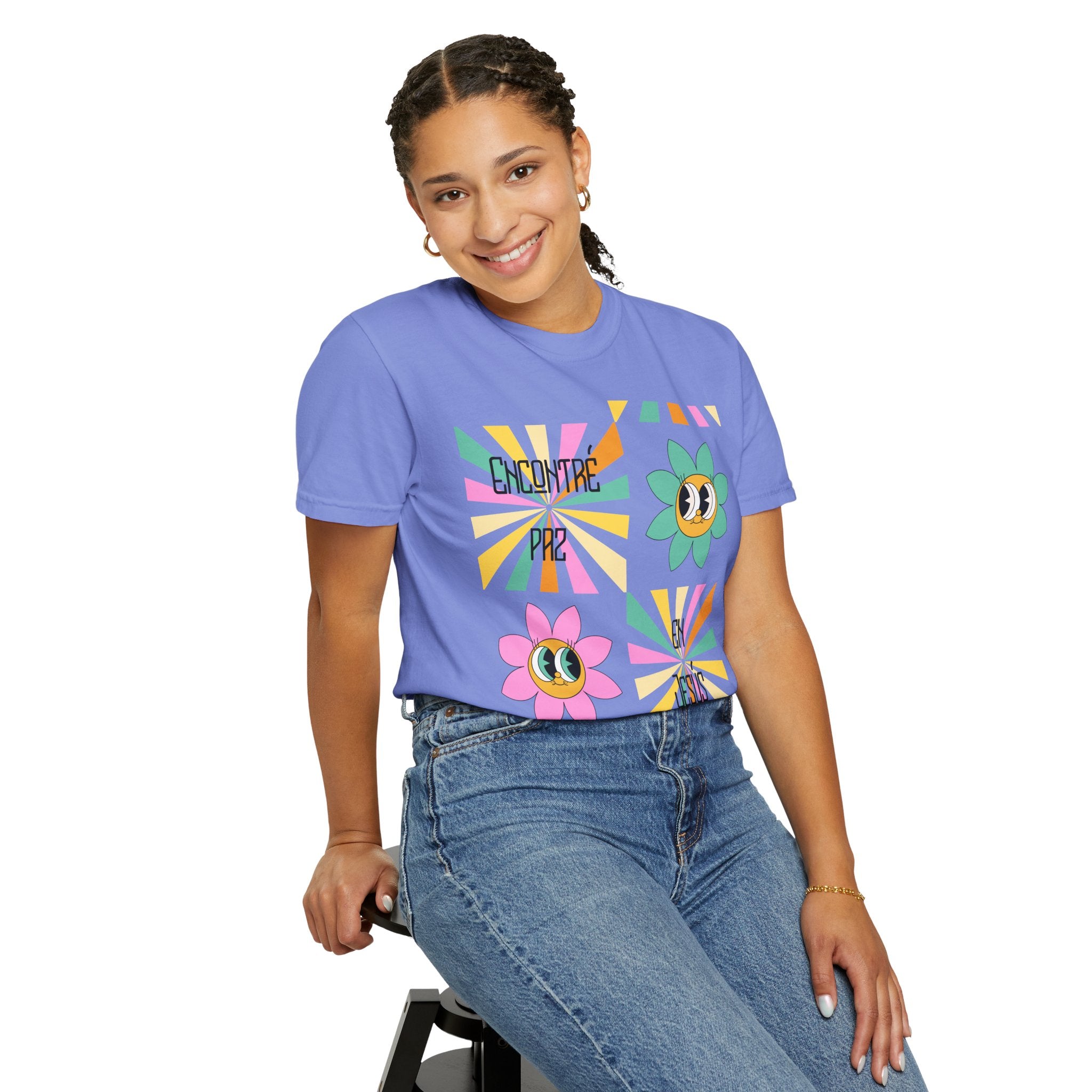 Woman's Spanish "Encontré paz en Jesús"- Camisa Retro Español