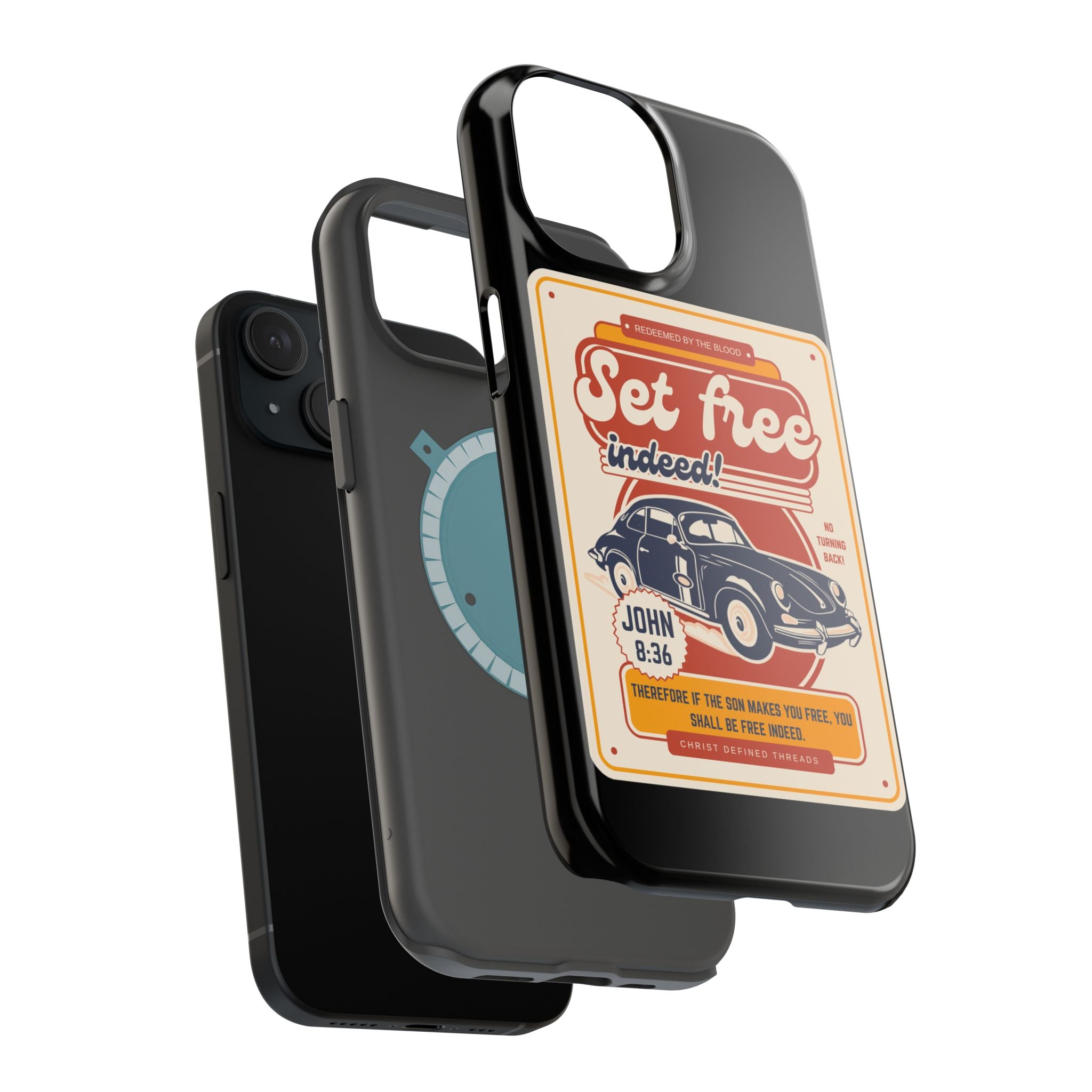 Men's 'Set free indeed' Vintage Graphic Phone Case — Magnetic Impact-Resistant