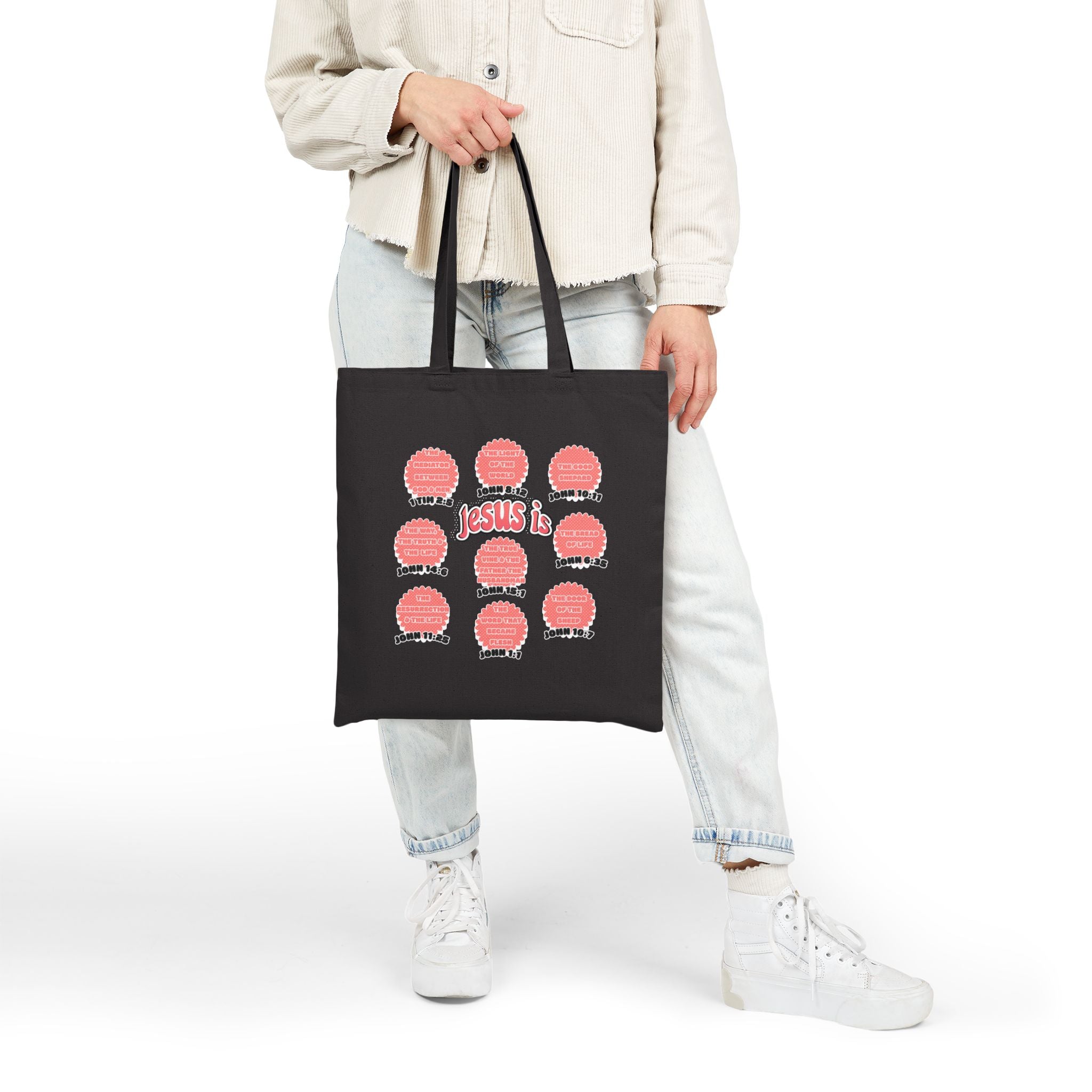 Women's Tote Bag — "Jesus Is" Inspirational Christian Everyday Tote