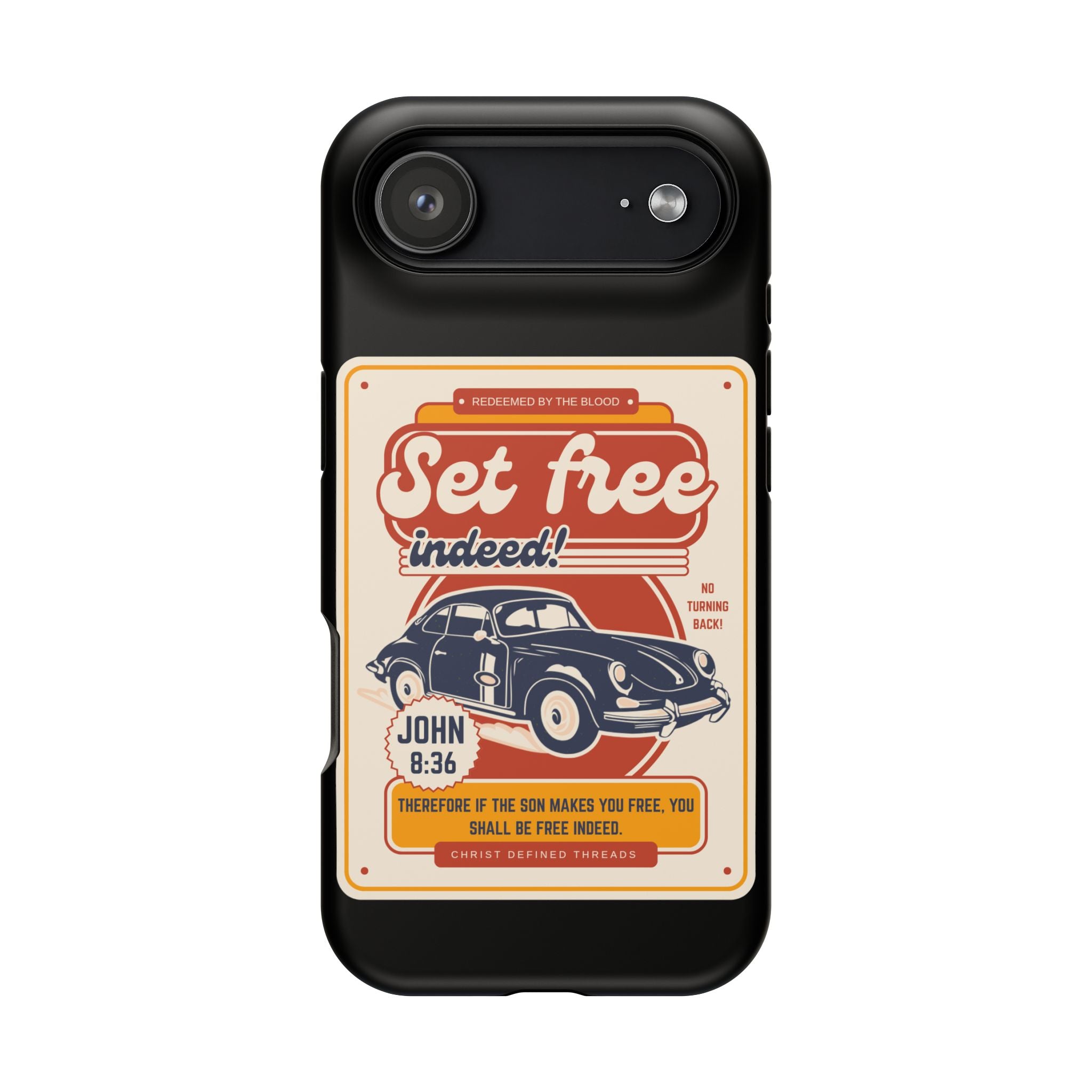 Men's 'Set free indeed' Vintage Graphic Phone Case — Magnetic Impact-Resistant