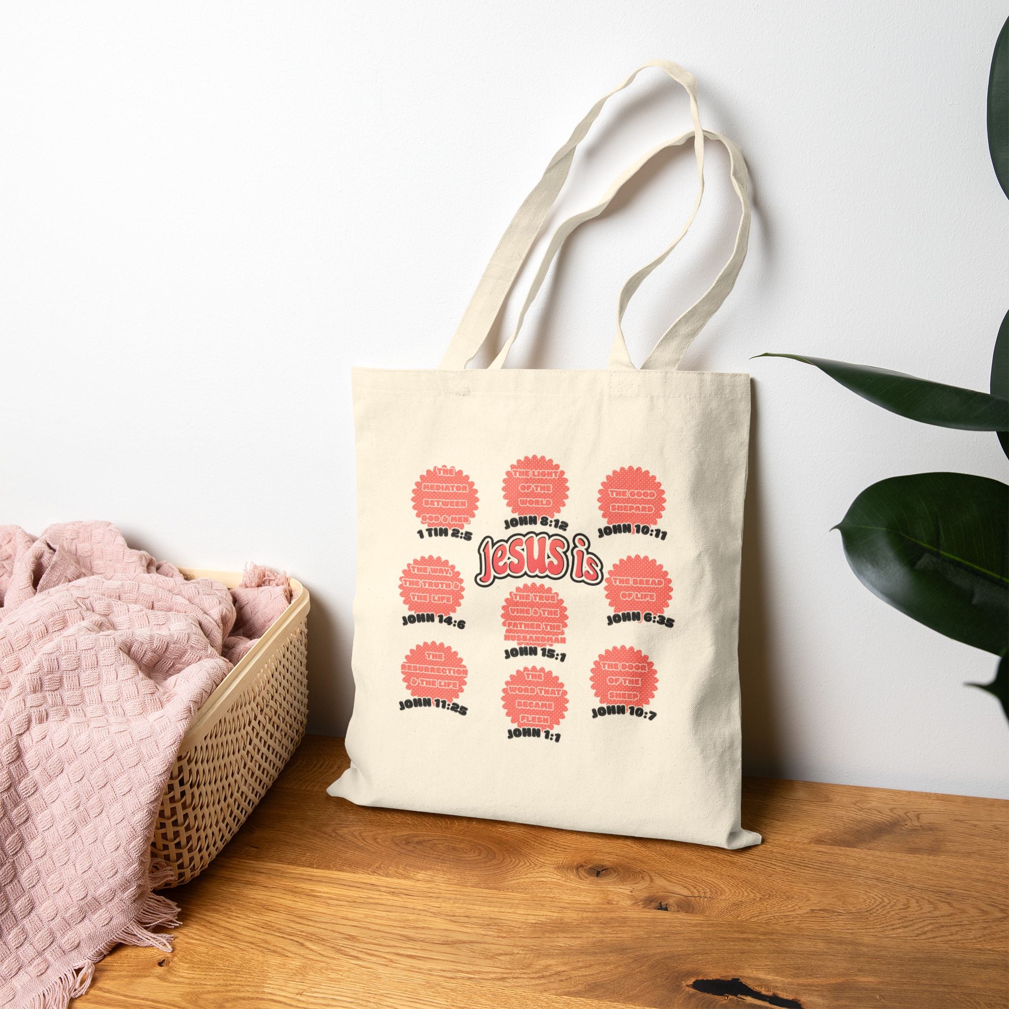 Women's Tote Bag — "Jesus Is" Inspirational Christian Everyday Tote