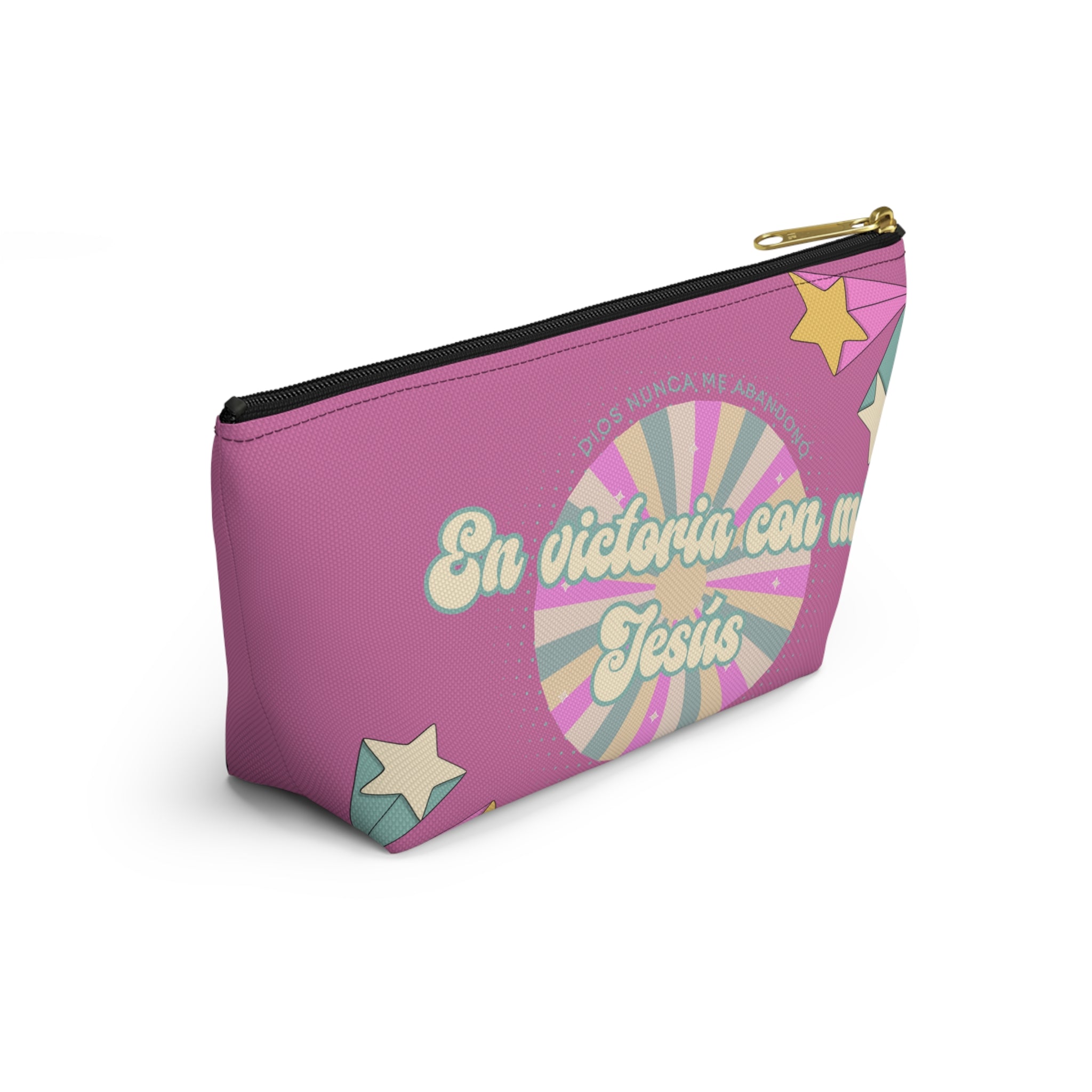 En victoria con mi Jesús Accessory Pouch — Pink Faith Bag