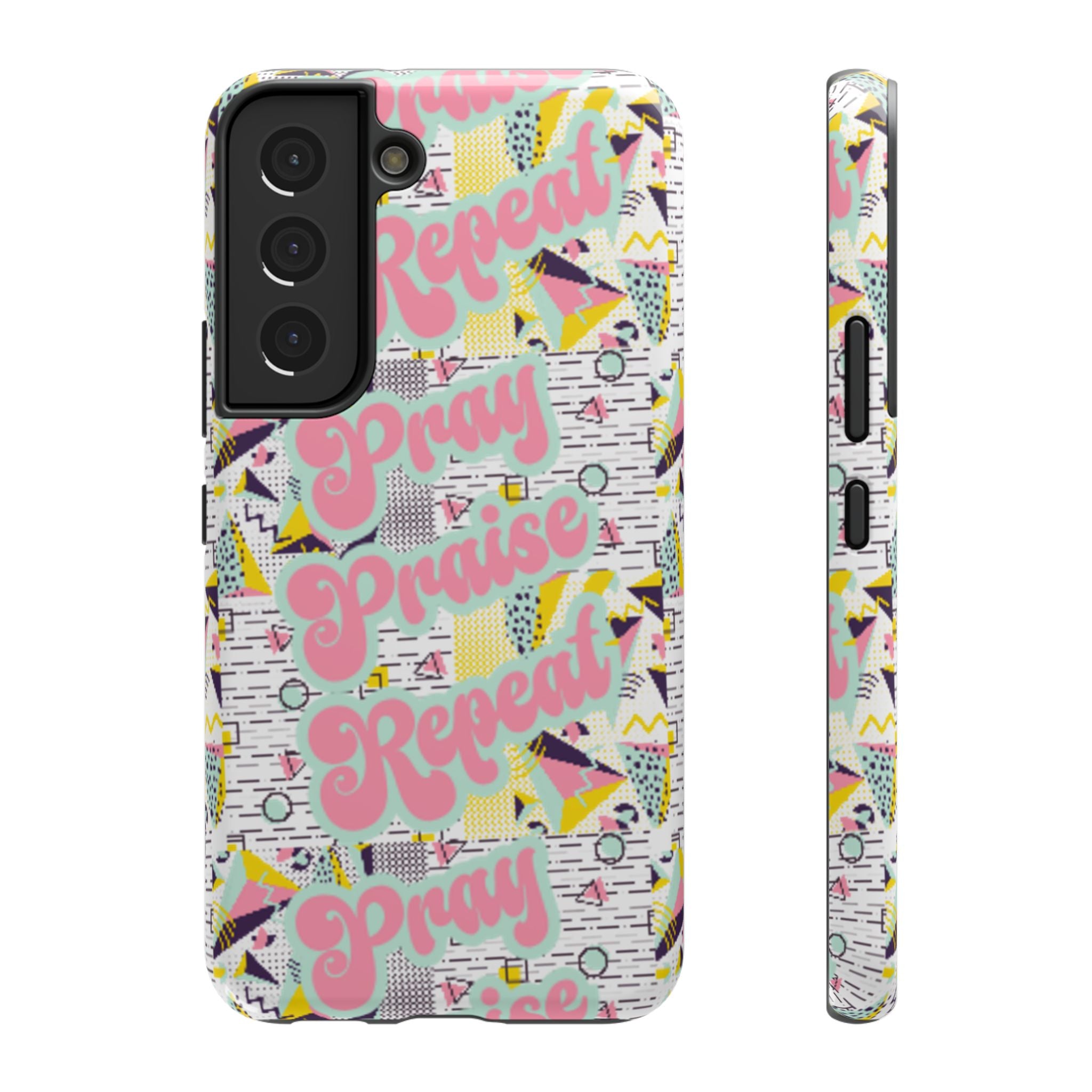 Retro Pray Praise Repeat Women's  Phone Case- Impact-Resistant Cases