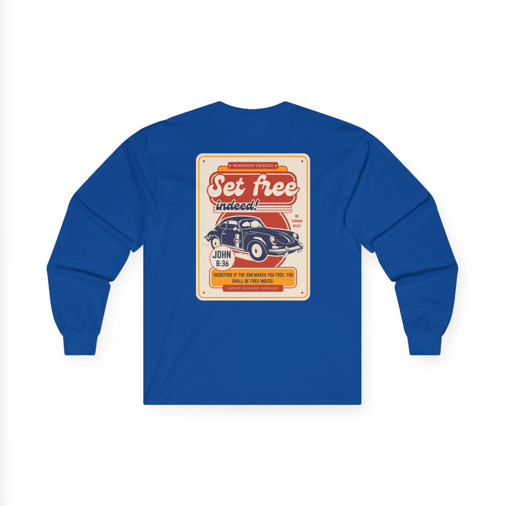 Men's 'Set free indeed' - Ultra Cotton Long Sleeve Tee