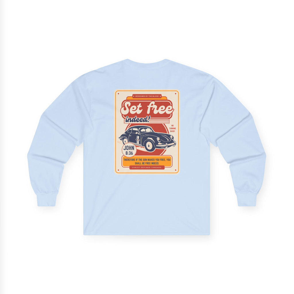 Men's 'Set free indeed' - Ultra Cotton Long Sleeve Tee