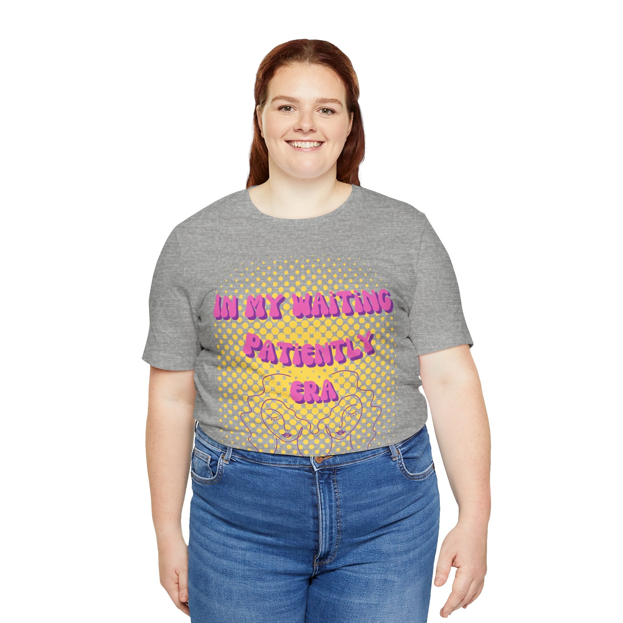 Women's 'In my Waiting Patiently Era' Tee - Yellow Graphic Jersey Short Sleeve
