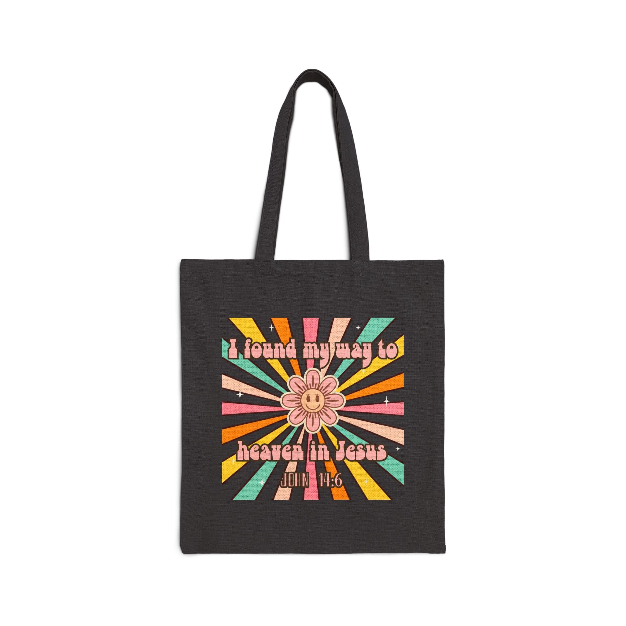 Women's John 14:6 Tote Bag — "I Found My Way to Heaven in Jesus" Canvas Shopper