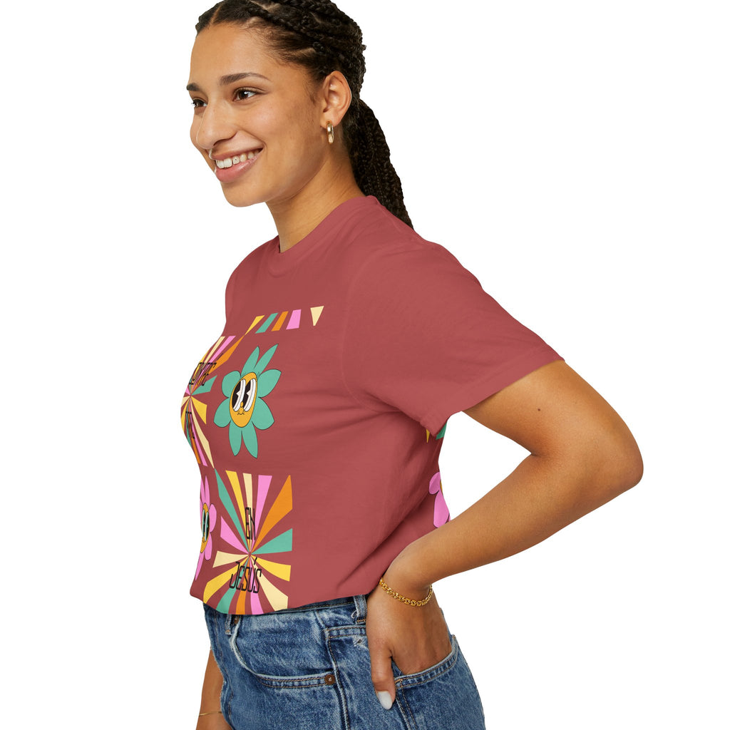 Woman's Spanish "Encontré paz en Jesús"- Camisa Retro Español
