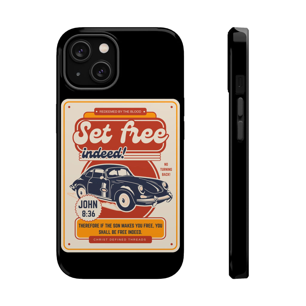 Men's 'Set free indeed' Vintage Graphic Phone Case — Magnetic Impact-Resistant