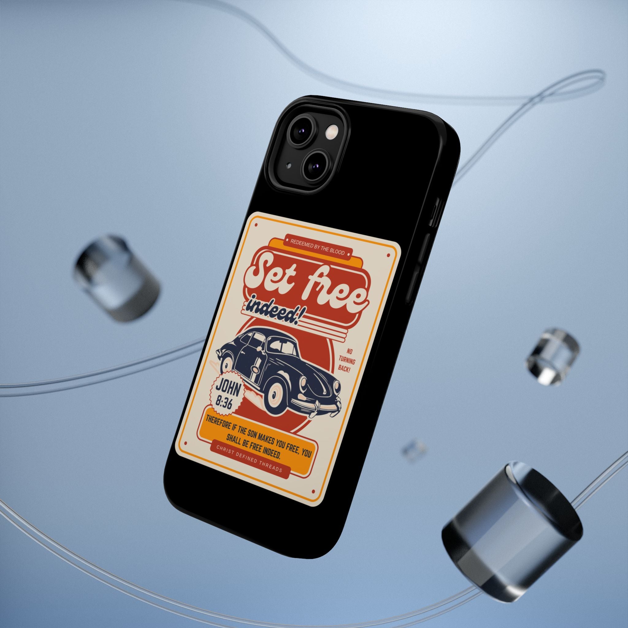 Men's 'Set free indeed' Vintage Graphic Phone Case — Magnetic Impact-Resistant