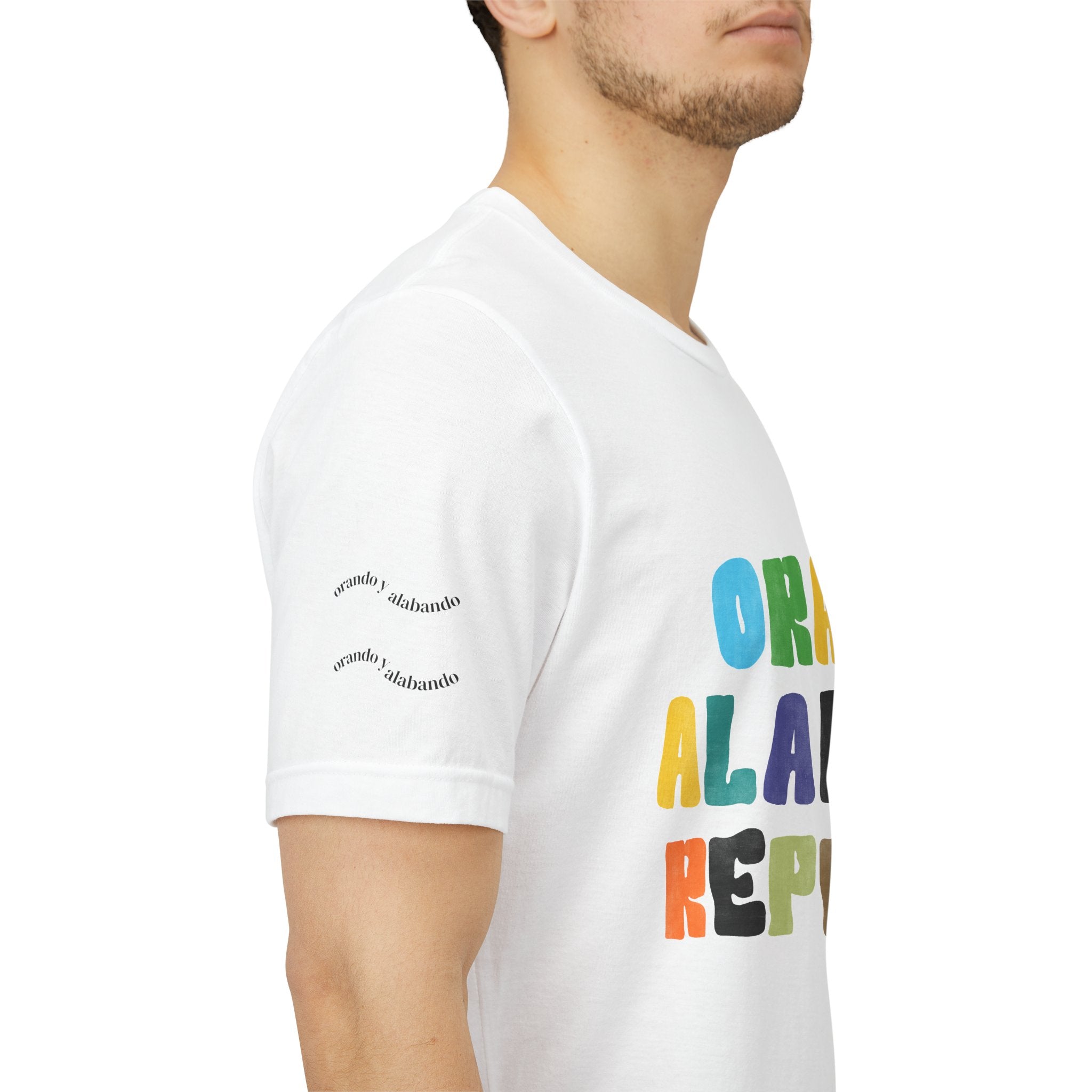 Men's Bilingual "Orar Alabar Repeat" T-Shirt – Camisa de hombres Bilingüe