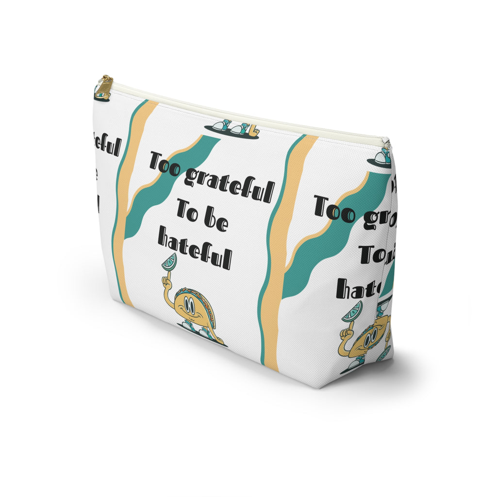 Too Grateful To Be Hateful Accessory Pouch — Retro Smiley Bag