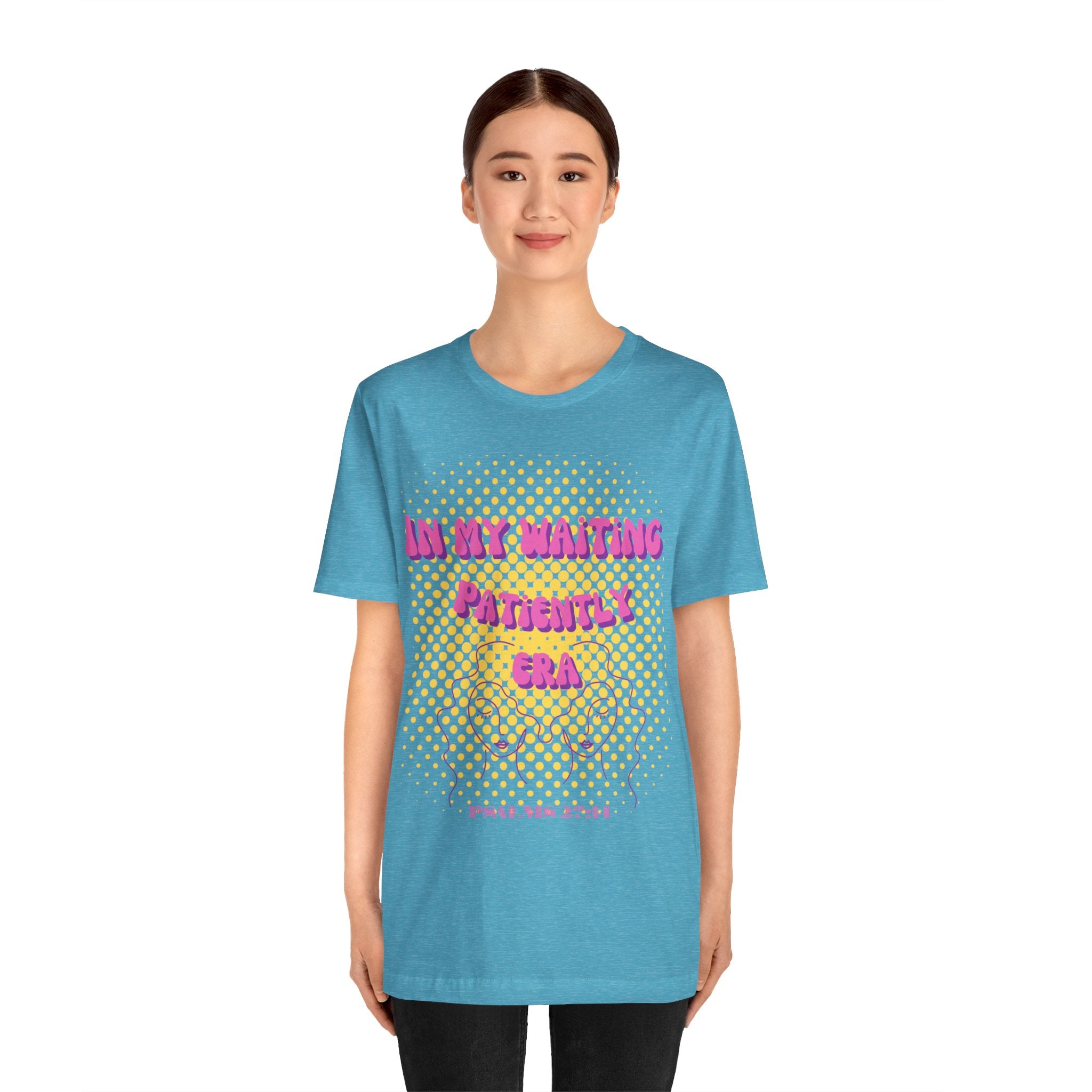 Women's 'In my Waiting Patiently Era' Tee - Yellow Graphic Jersey Short Sleeve