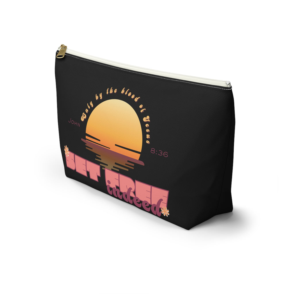 Women's 'Set free indeed'  — Sunset Accessory Pouch