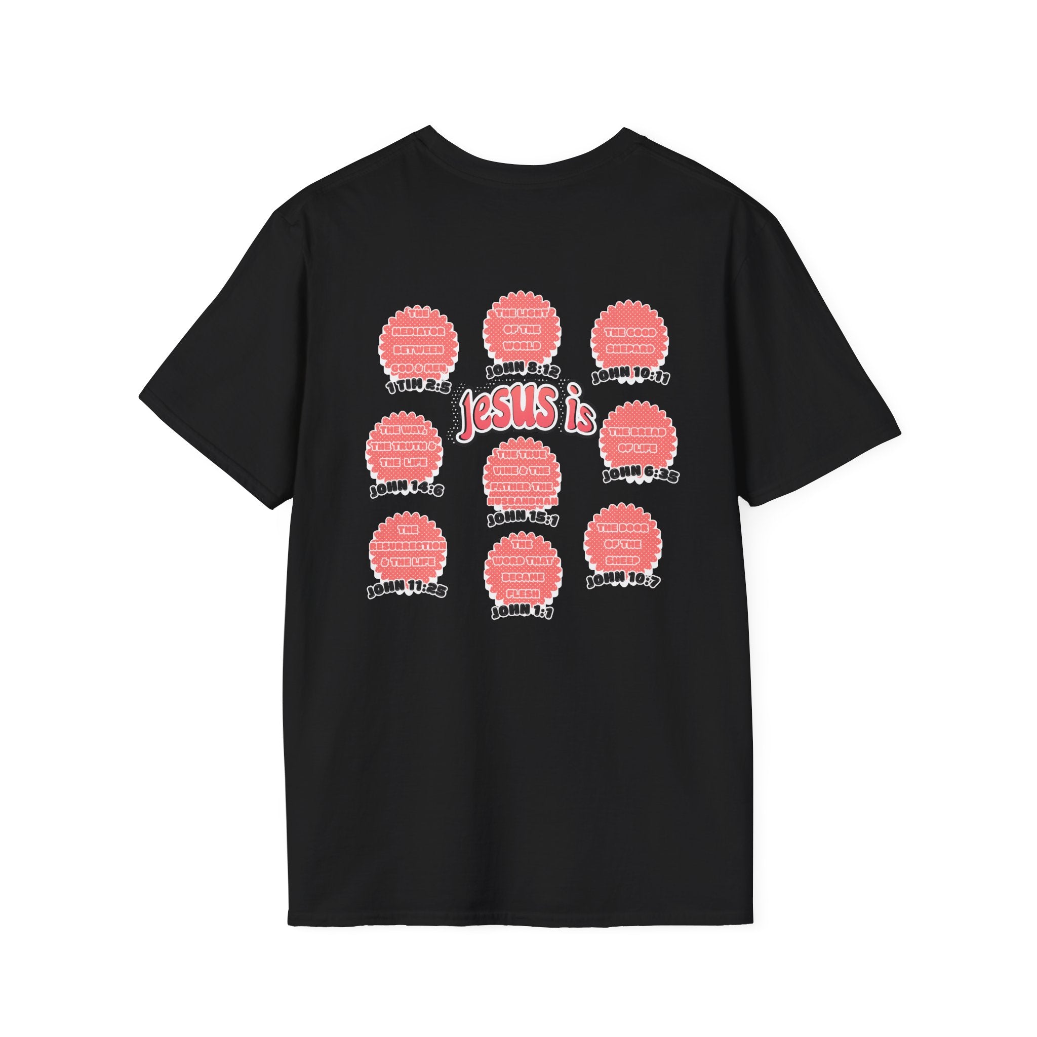 Women's 'Jesus is' T-Shirt — Inspirational Christian Scripture Tee (John 3:16, John 10:27)