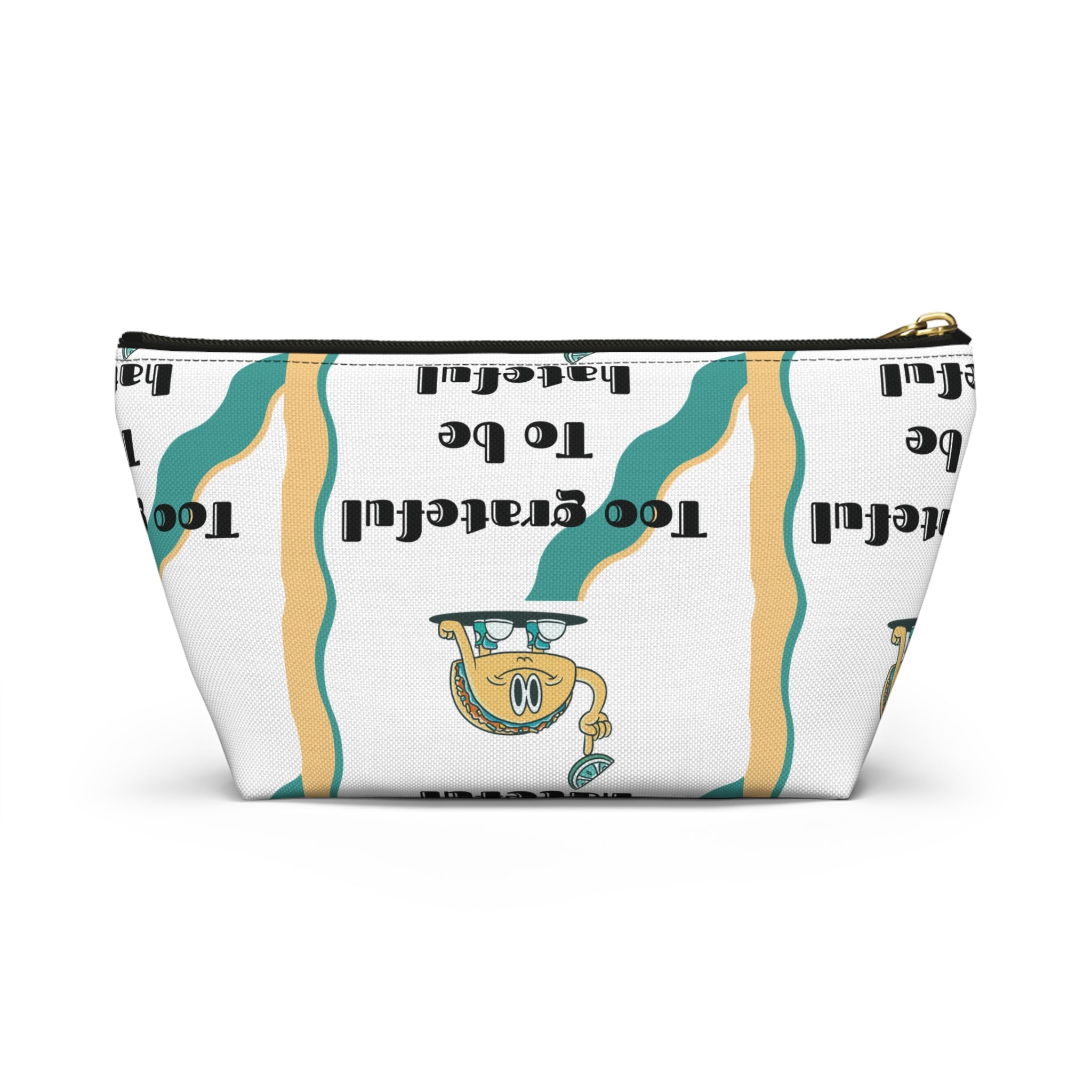 Too Grateful To Be Hateful Accessory Pouch — Retro Smiley Bag
