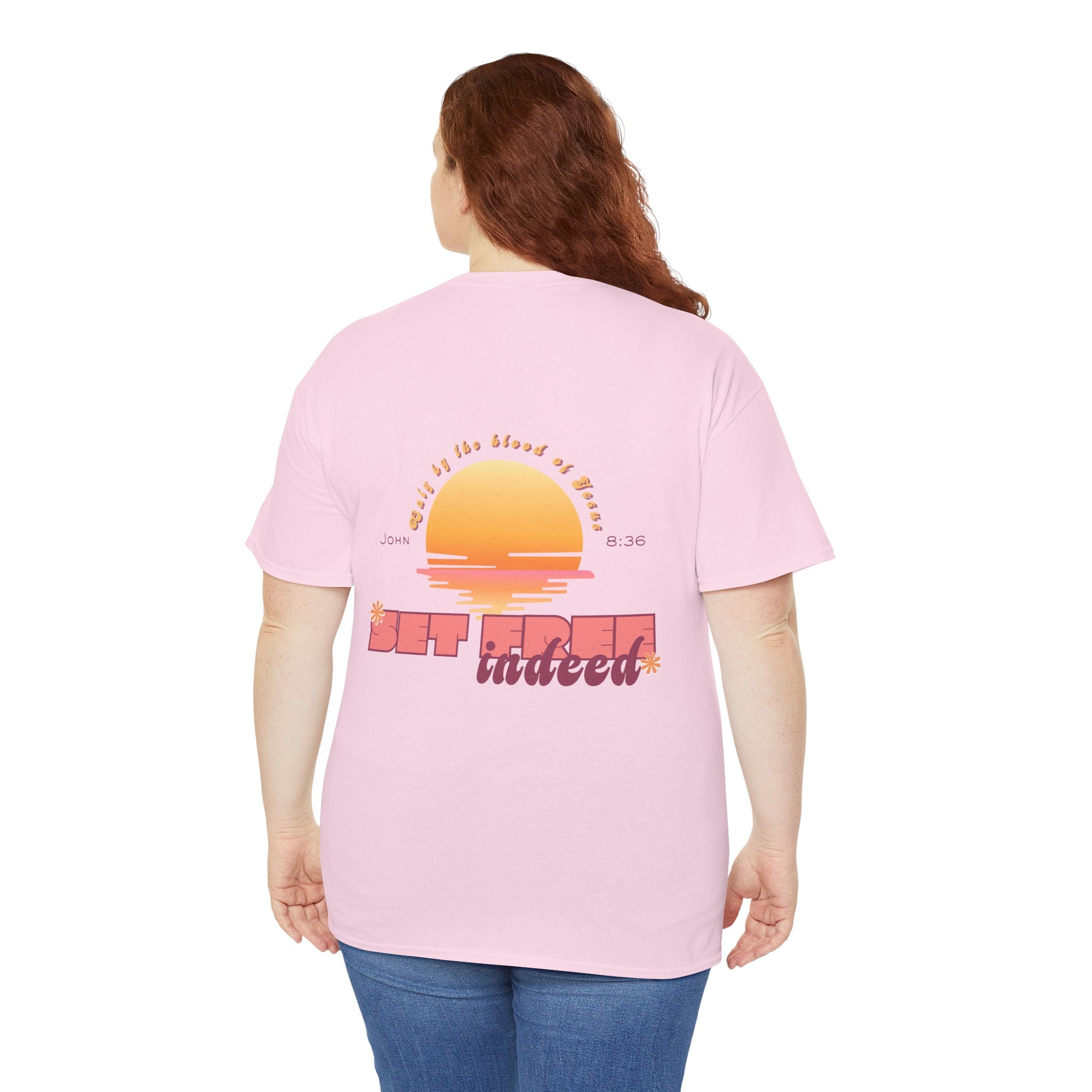 Women's 'Set free indeed' John 8:36- Heavy Cotton Tee