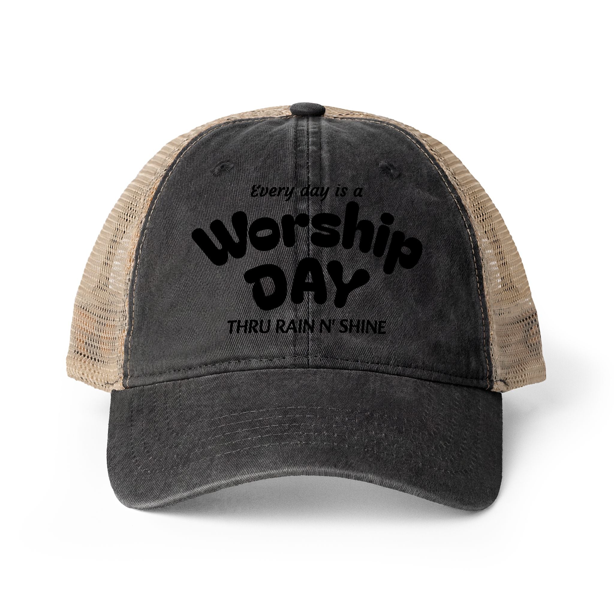 Women's Washed Mesh-Back Cap - Everyday is Worship day