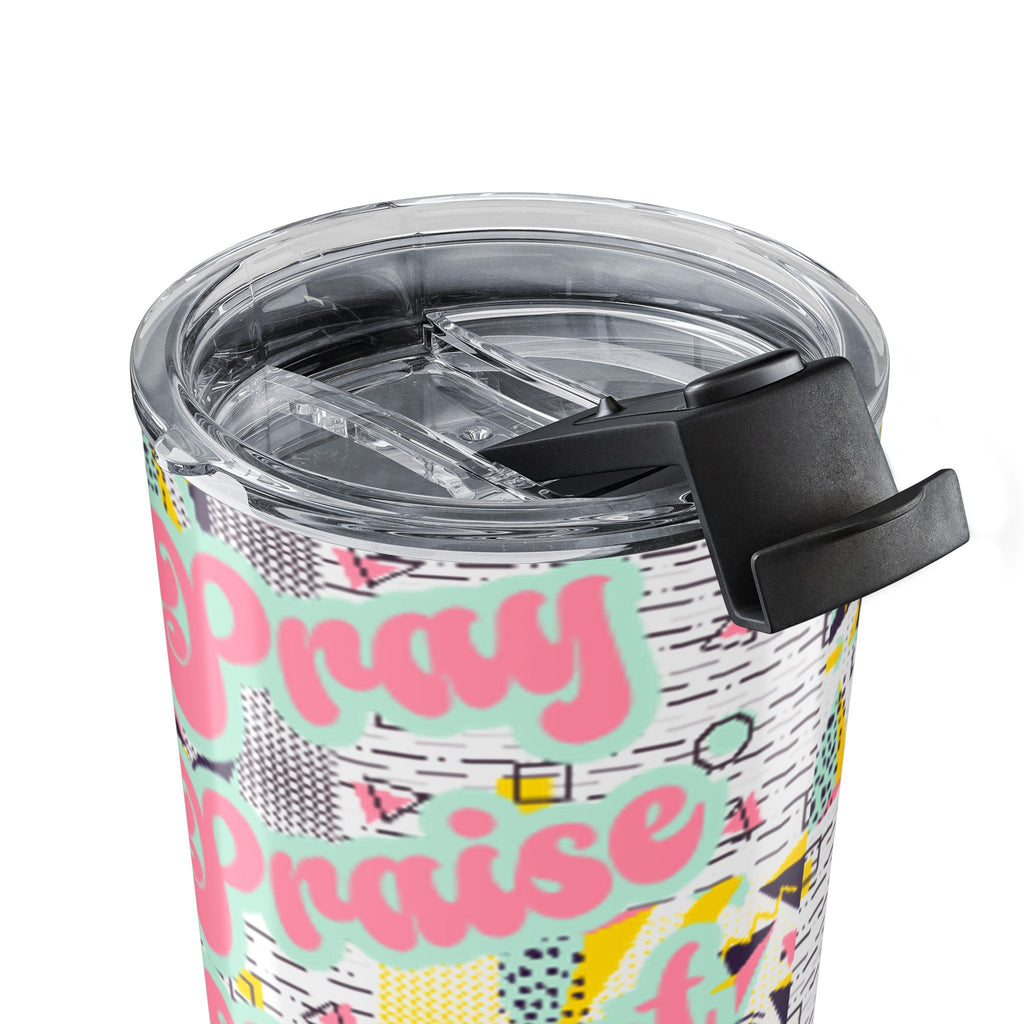 20oz Retro Pray Praise Repeat Tumbler - Girly Vaporwave Travel Cup