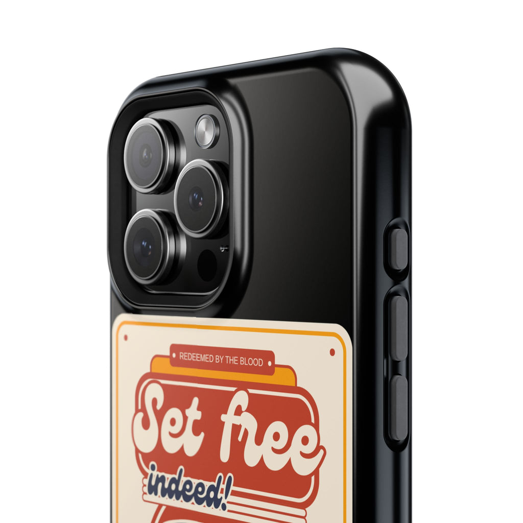 Men's 'Set free indeed' Vintage Graphic Phone Case — Magnetic Impact-Resistant