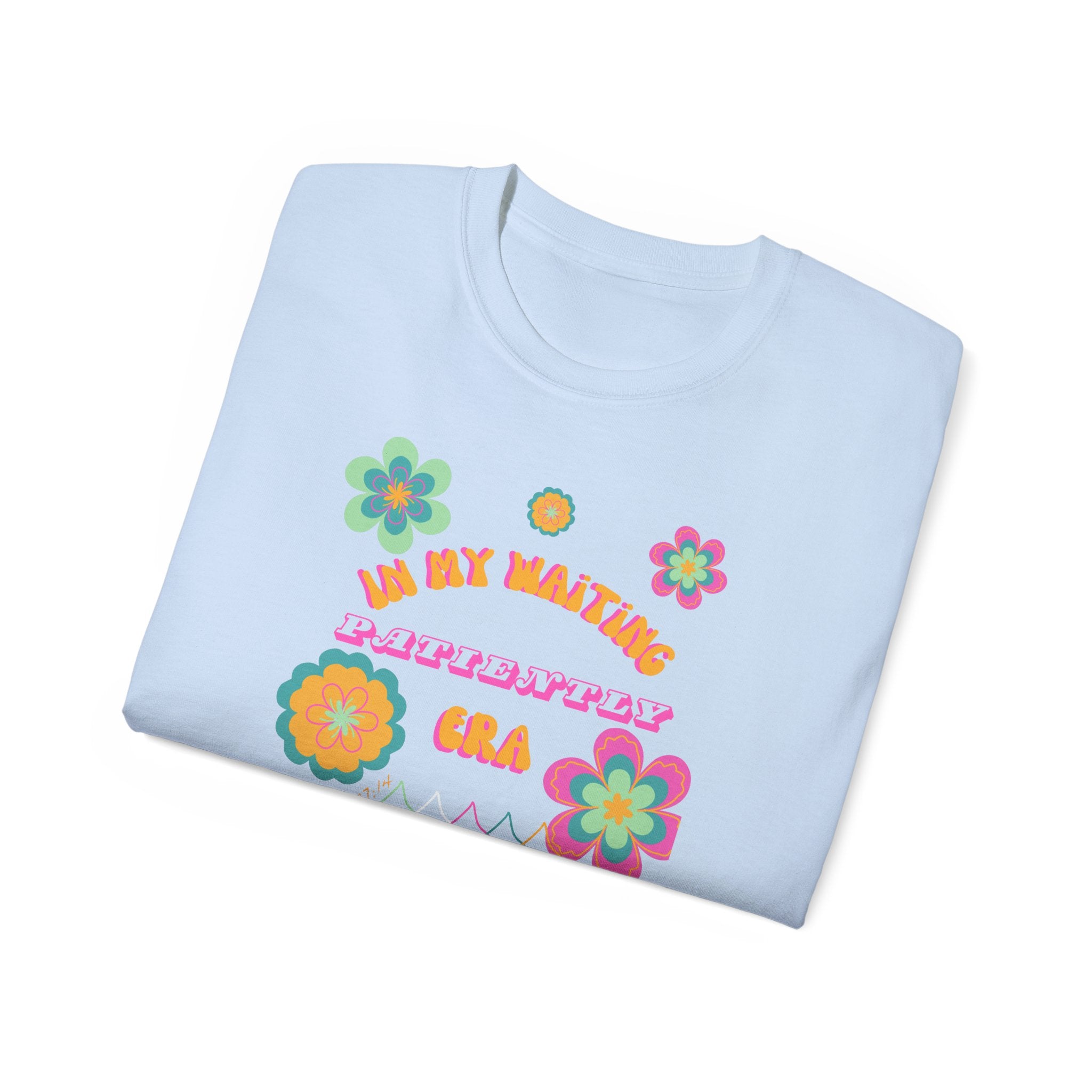 Retro Floral "In My Waiting Patiently Era" Ladies' V-Neck T-Shirt
