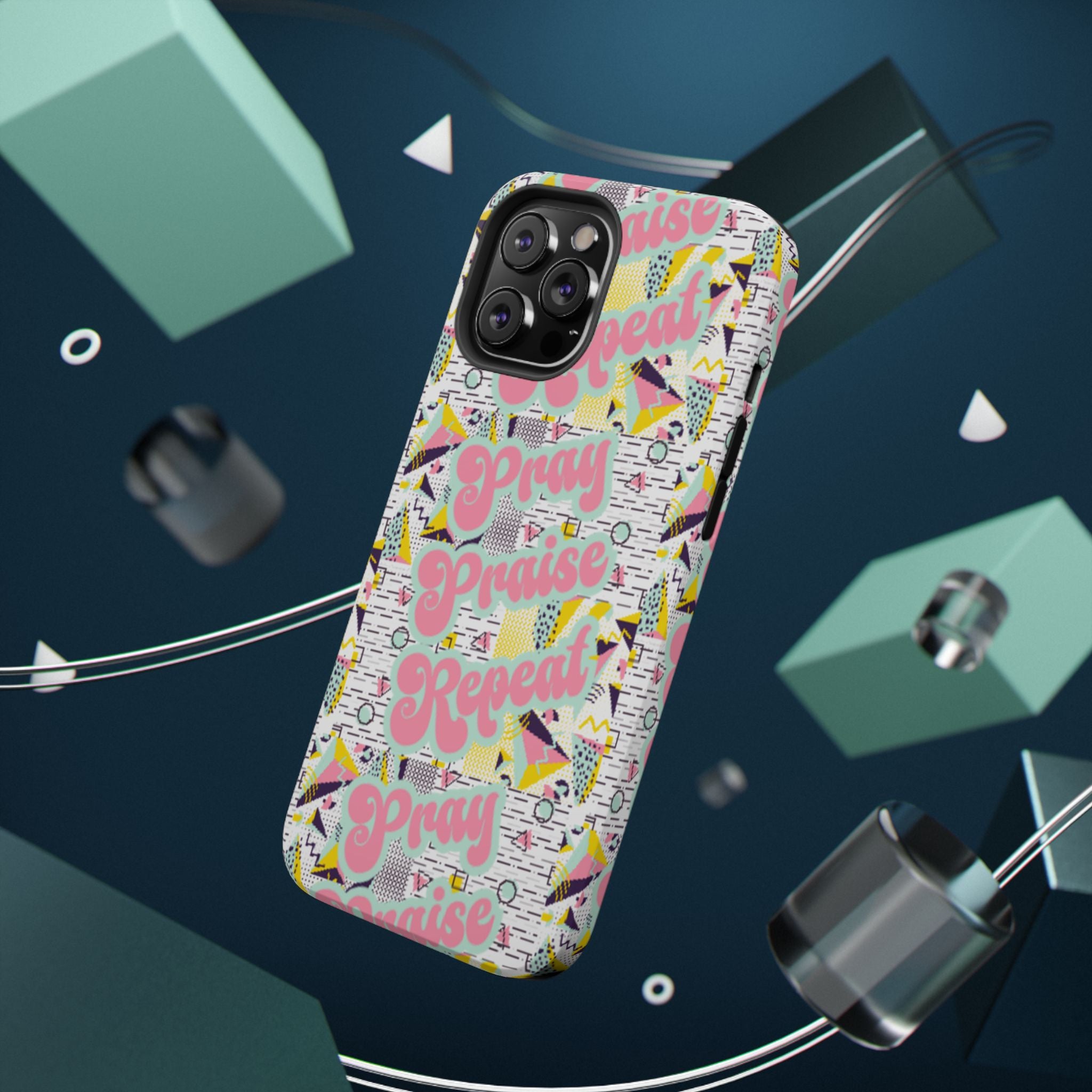Retro Pray Praise Repeat Women's  Phone Case- Impact-Resistant Cases