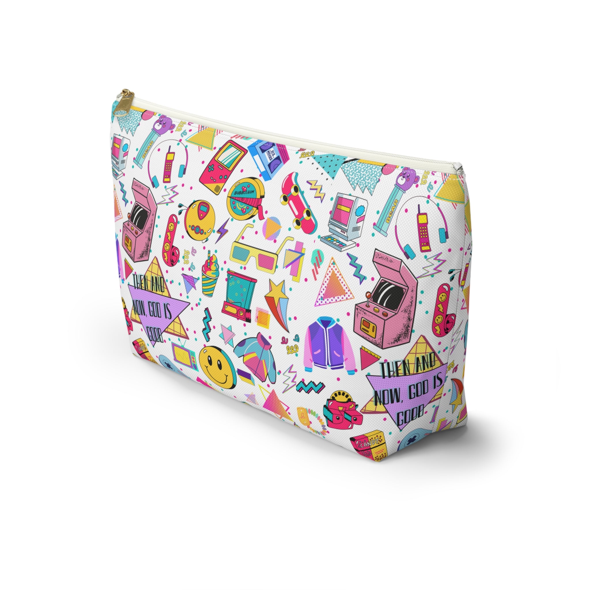 "Then and now God is good" Accessory Pouch — 80's & 90's nostalgia Graphic Bag