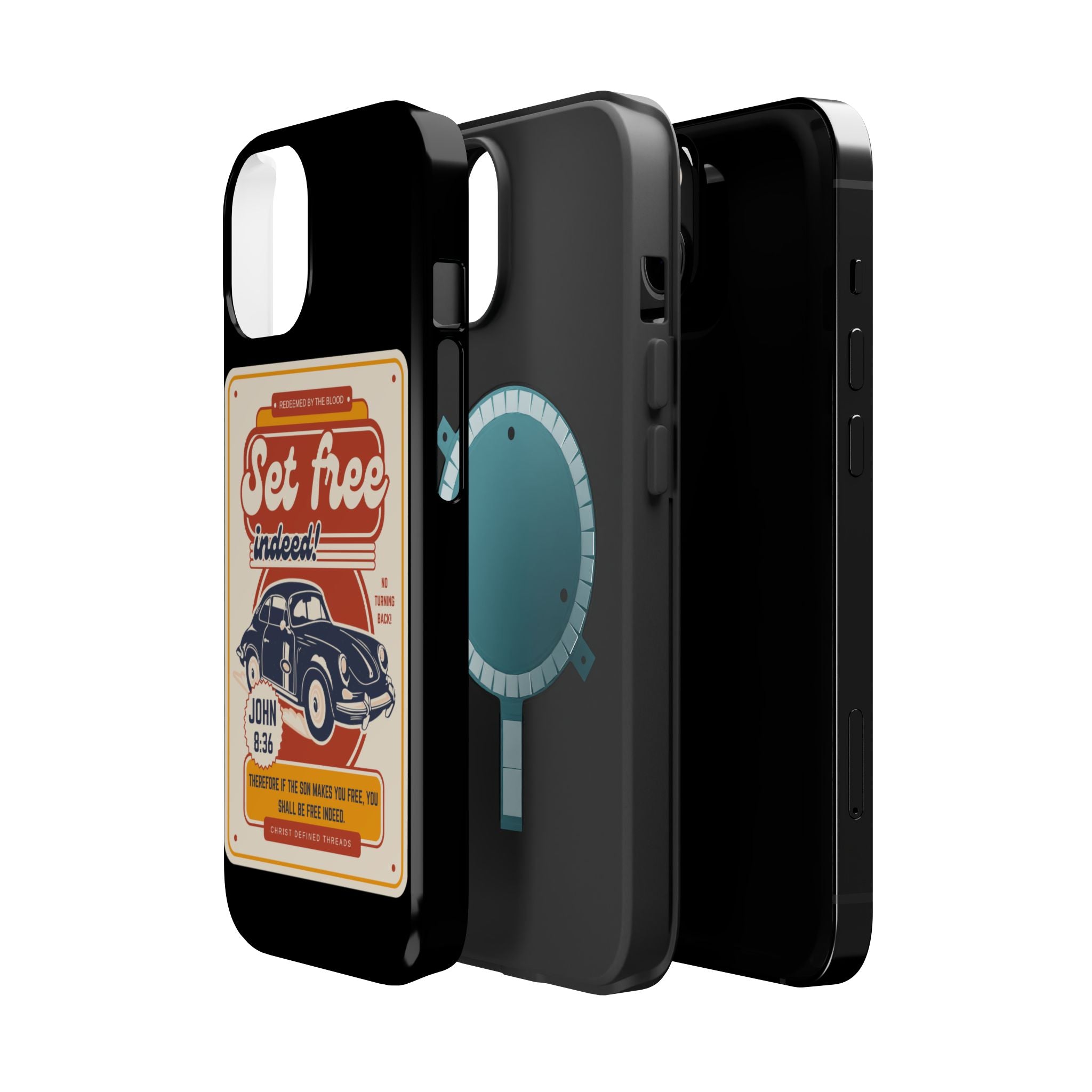 Men's 'Set free indeed' Vintage Graphic Phone Case — Magnetic Impact-Resistant