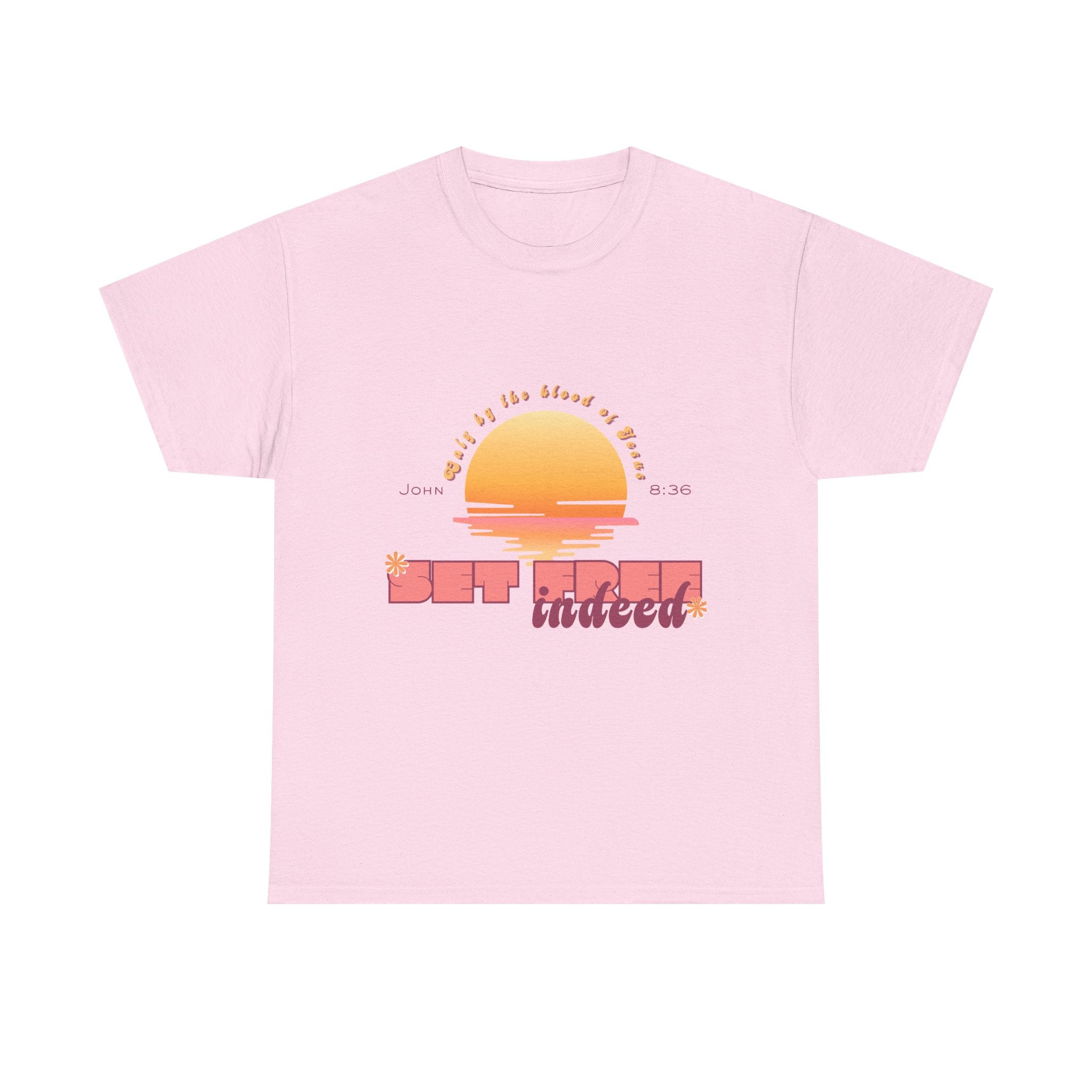 Women's 'Set free indeed' John 8:36- Heavy Cotton Tee