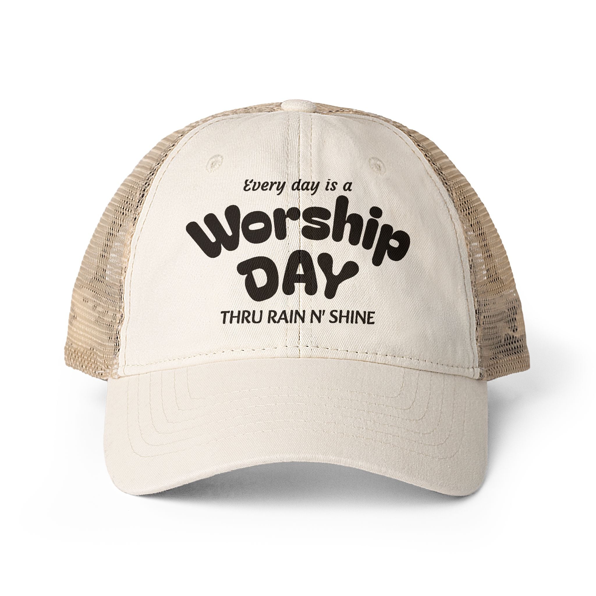 Women's Washed Mesh-Back Cap - Everyday is Worship day