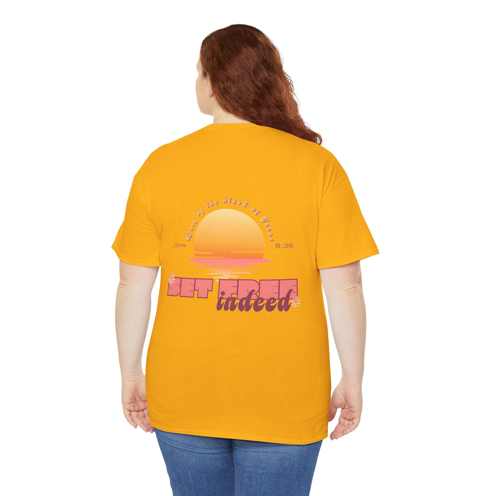 Women's 'Set free indeed' John 8:36- Heavy Cotton Tee
