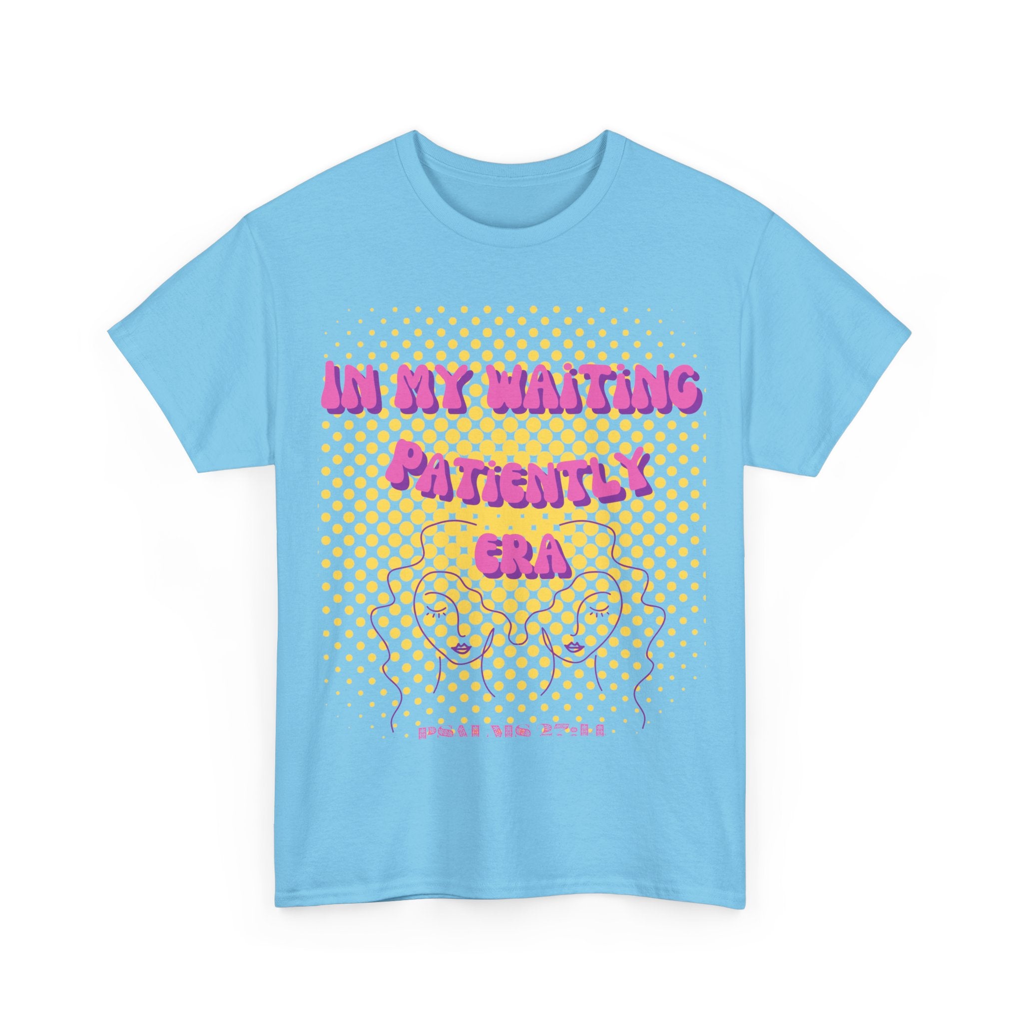 Women's 'In my Waiting Patiently Era' Tee - Yellow Graphic Jersey Short Sleeve