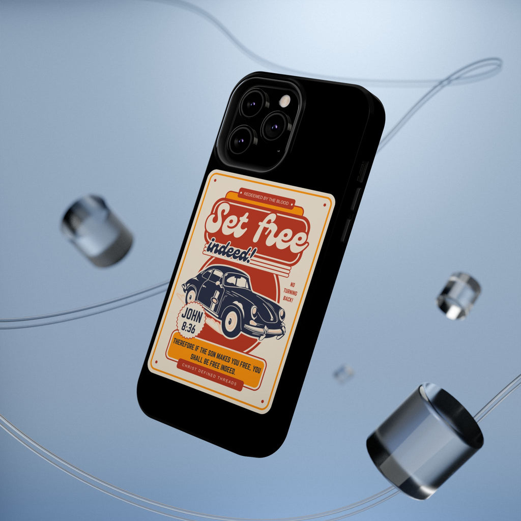 Men's 'Set free indeed' Vintage Graphic Phone Case — Magnetic Impact-Resistant