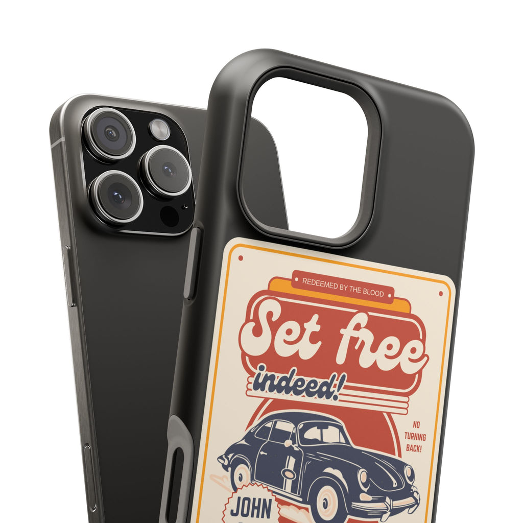 Men's 'Set free indeed' Vintage Graphic Phone Case — Magnetic Impact-Resistant