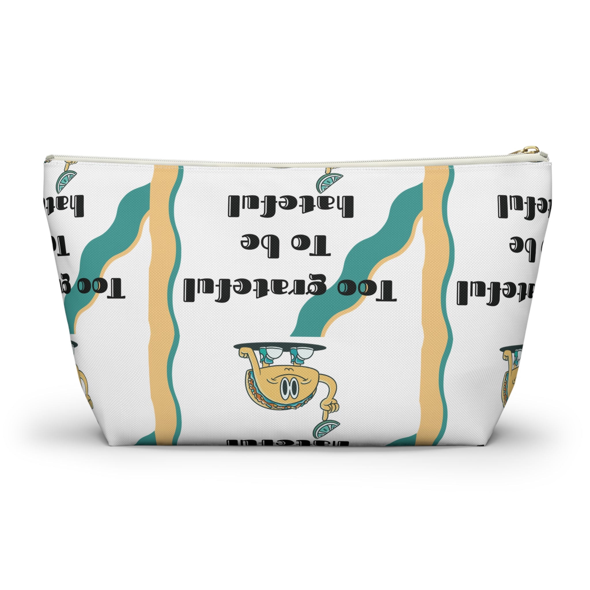 Too Grateful To Be Hateful Accessory Pouch — Retro Smiley Bag