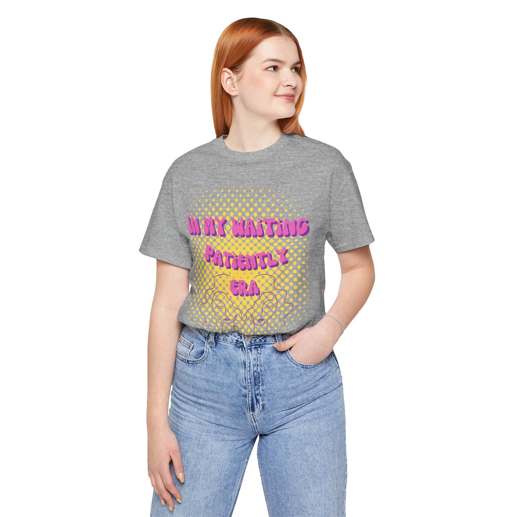 Women's 'In my Waiting Patiently Era' Tee - Yellow Graphic Jersey Short Sleeve