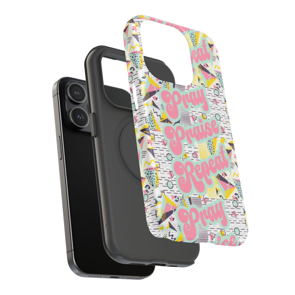 Retro Pray Praise Repeat Women's  Phone Case- Impact-Resistant Cases