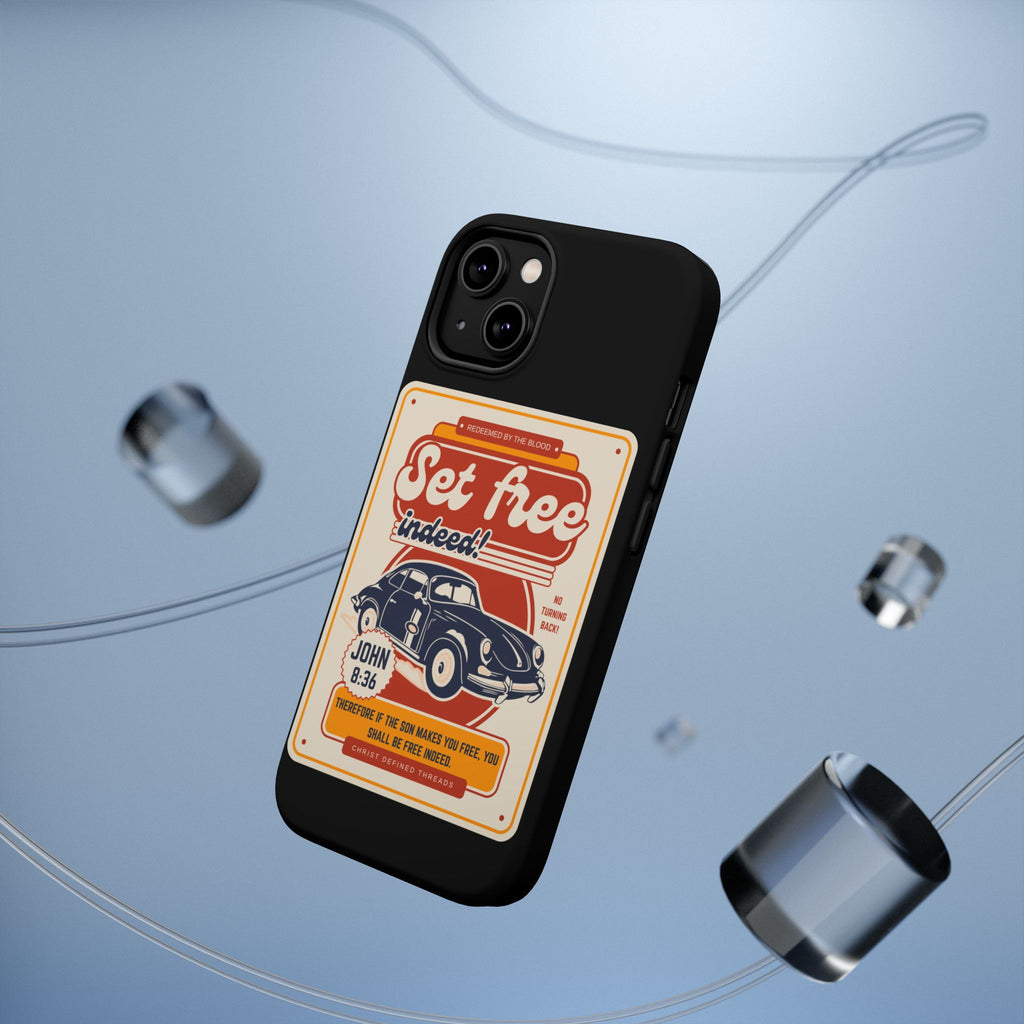 Men's 'Set free indeed' Vintage Graphic Phone Case — Magnetic Impact-Resistant
