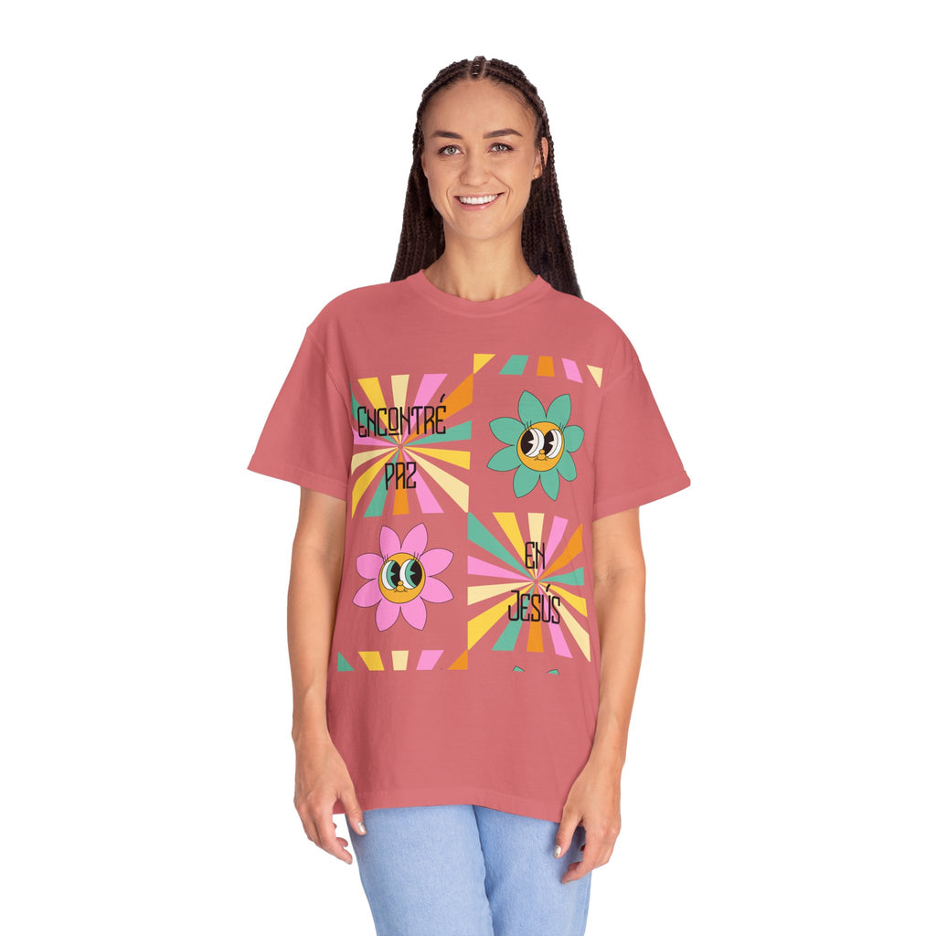 Woman's Spanish "Encontré paz en Jesús"- Camisa Retro Español