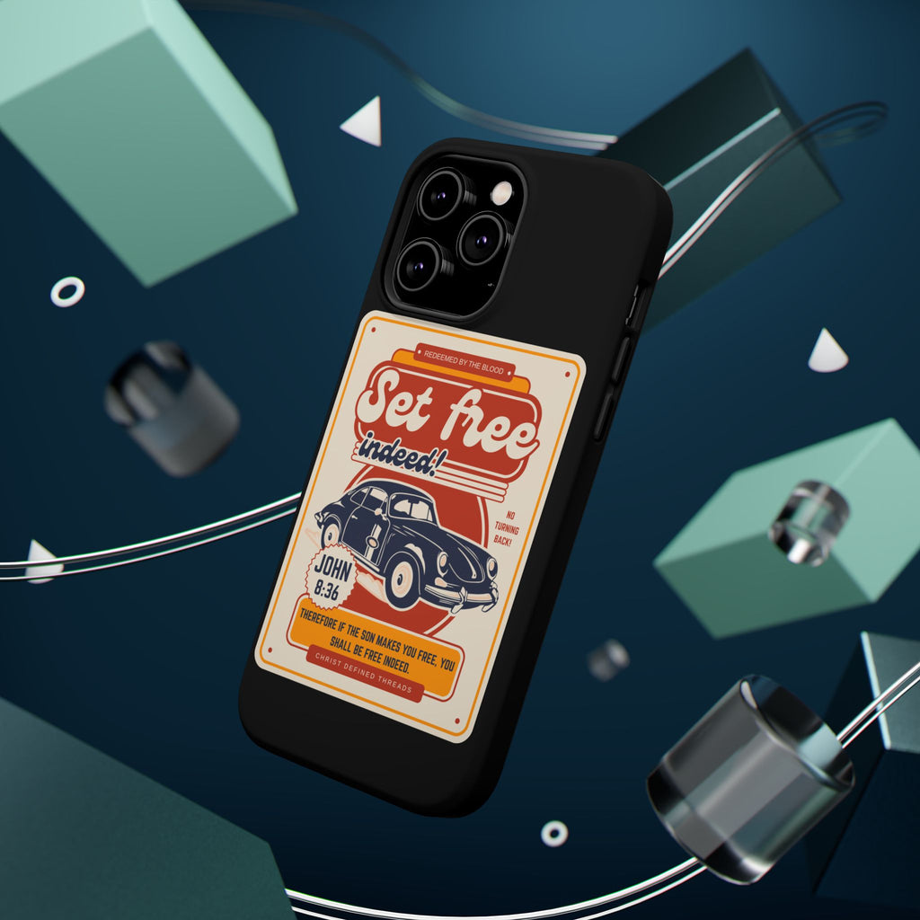 Men's 'Set free indeed' Vintage Graphic Phone Case — Magnetic Impact-Resistant
