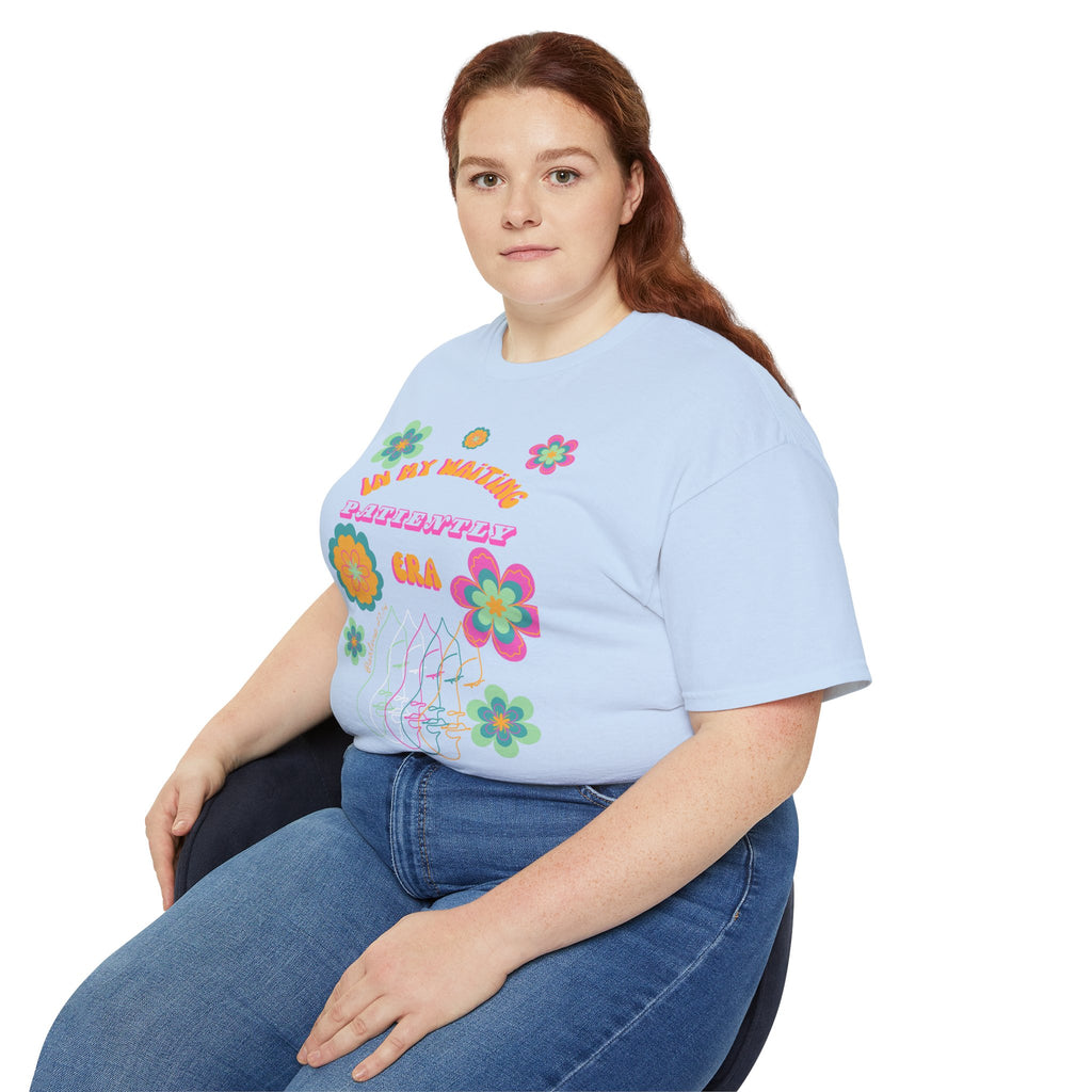 Retro Floral "In My Waiting Patiently Era" Ladies' V-Neck T-Shirt