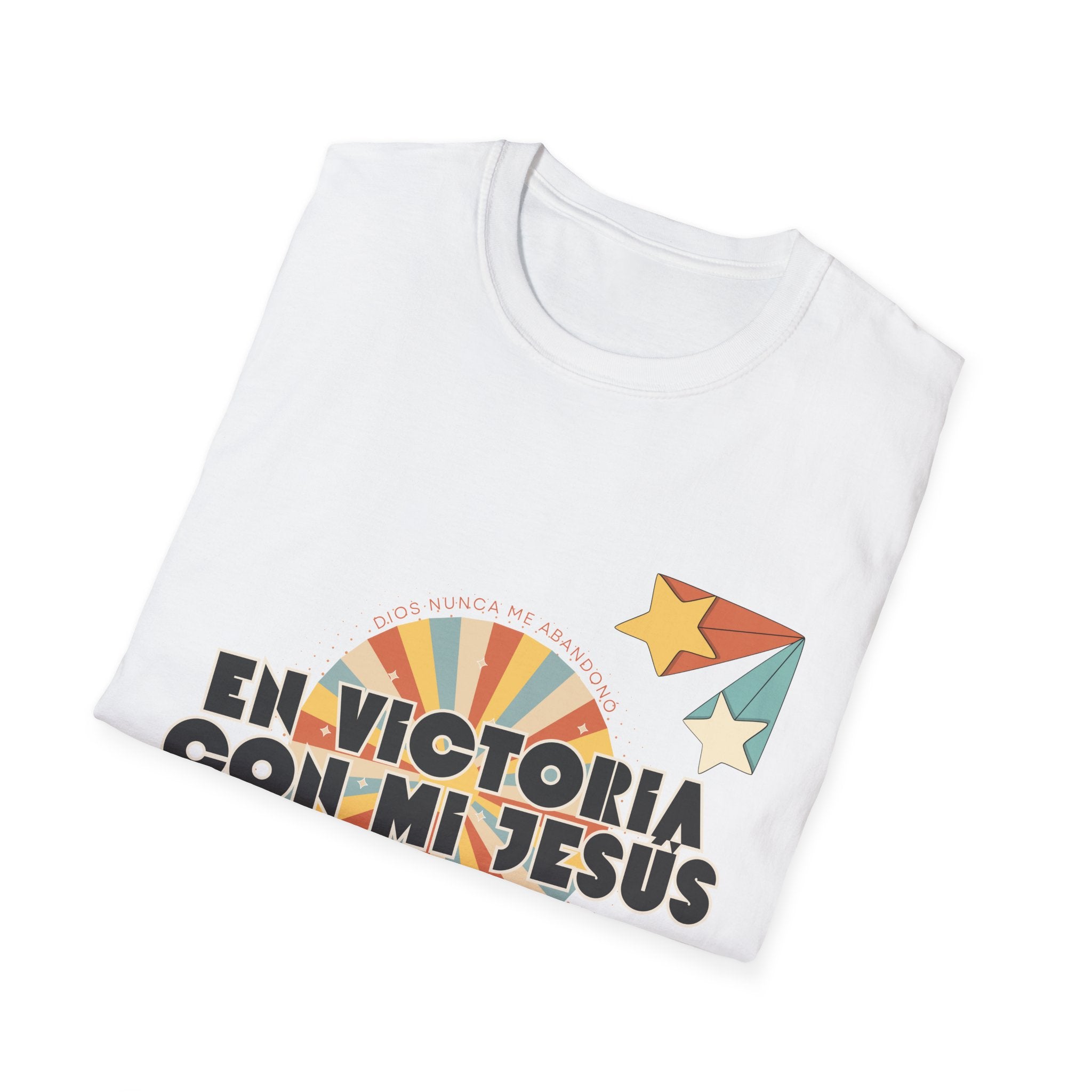 Camisa “En Victoria con mi Jesús” Varones Estilo Retro Sunrise