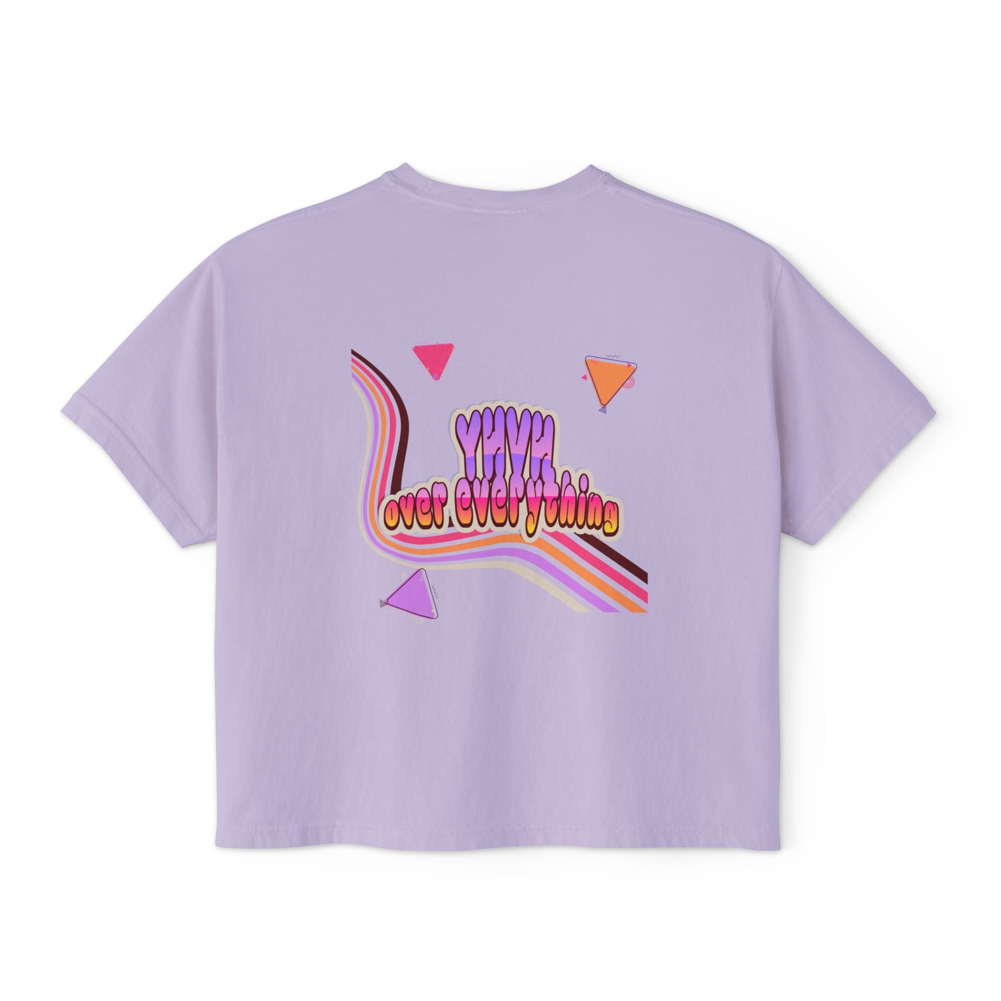 Retro 'YHVH over everything' Boxy Tee — Women's 90s Vibe Graphic T-Shirt