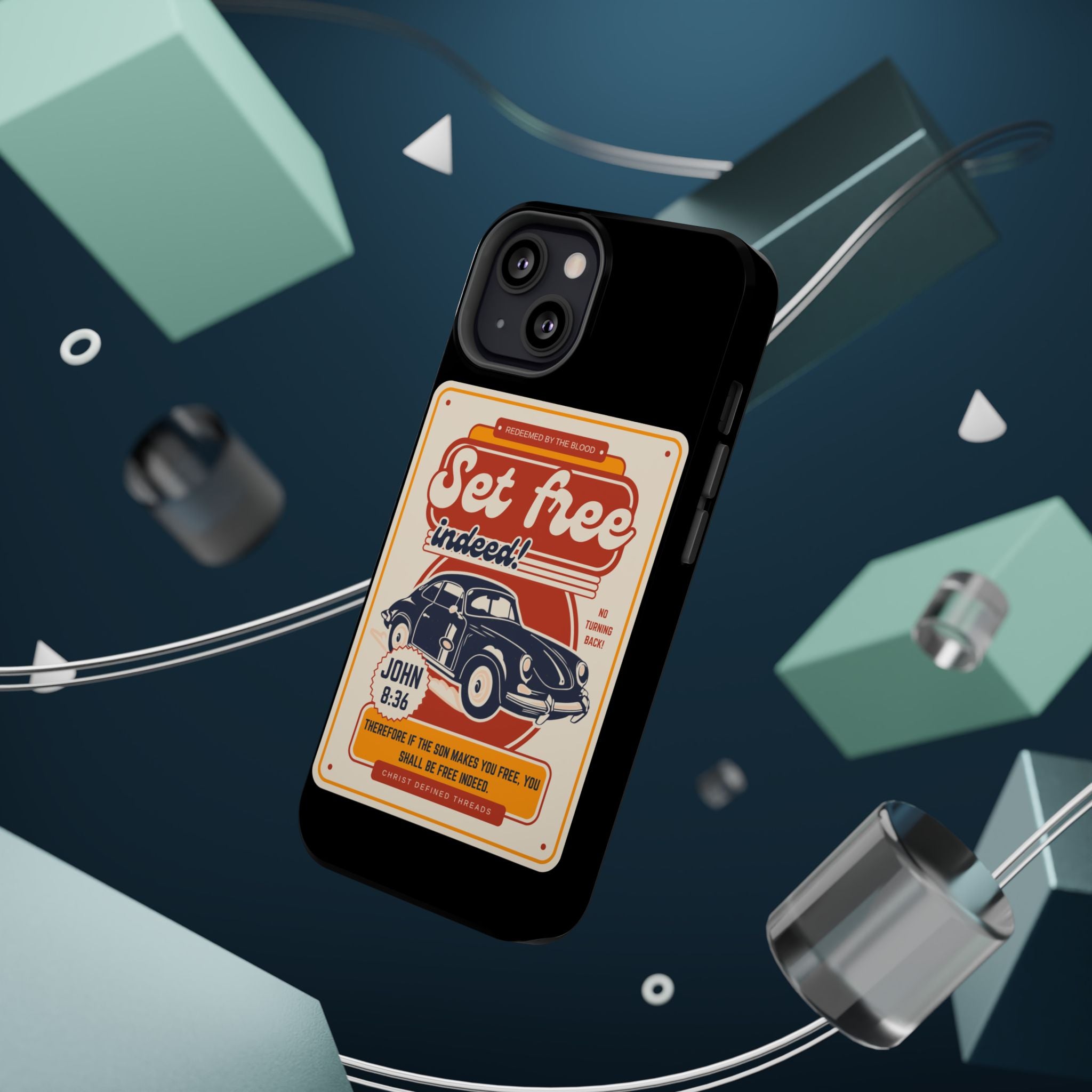 Men's 'Set free indeed' Vintage Graphic Phone Case — Magnetic Impact-Resistant