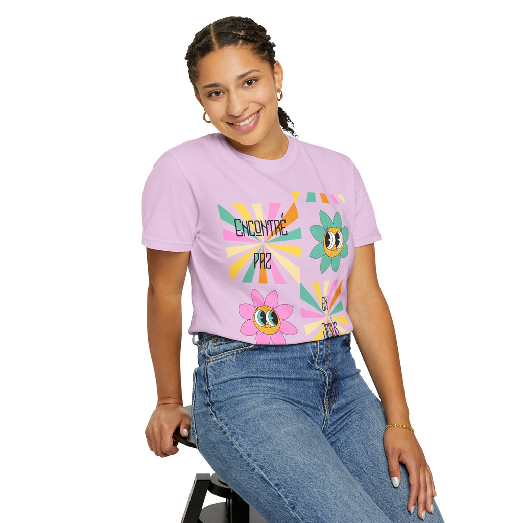Woman's Spanish "Encontré paz en Jesús"- Camisa Retro Español